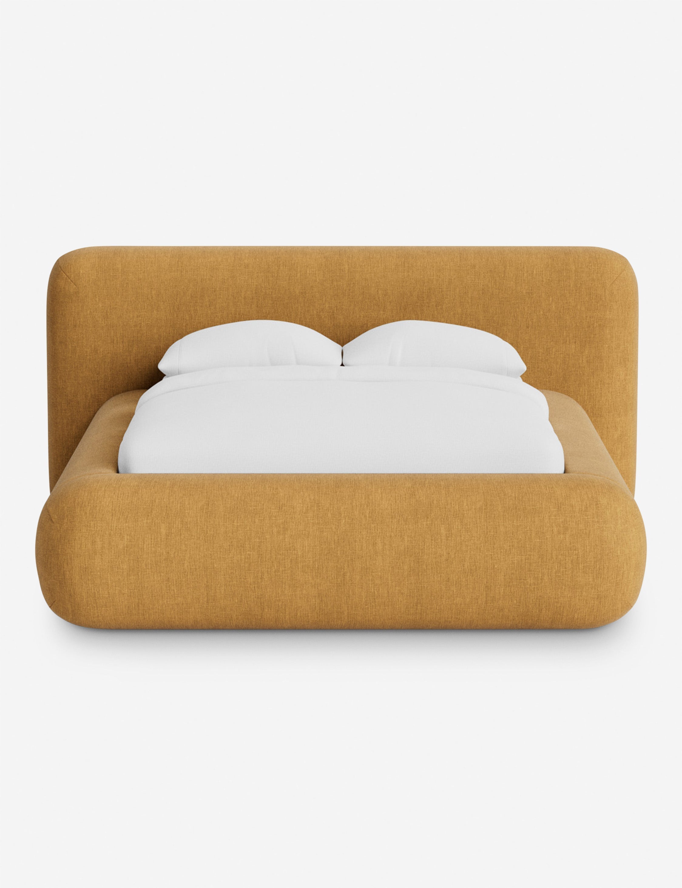 Pendo Rounded Platform Bed | Custom Upholstery, Low-Slung Design