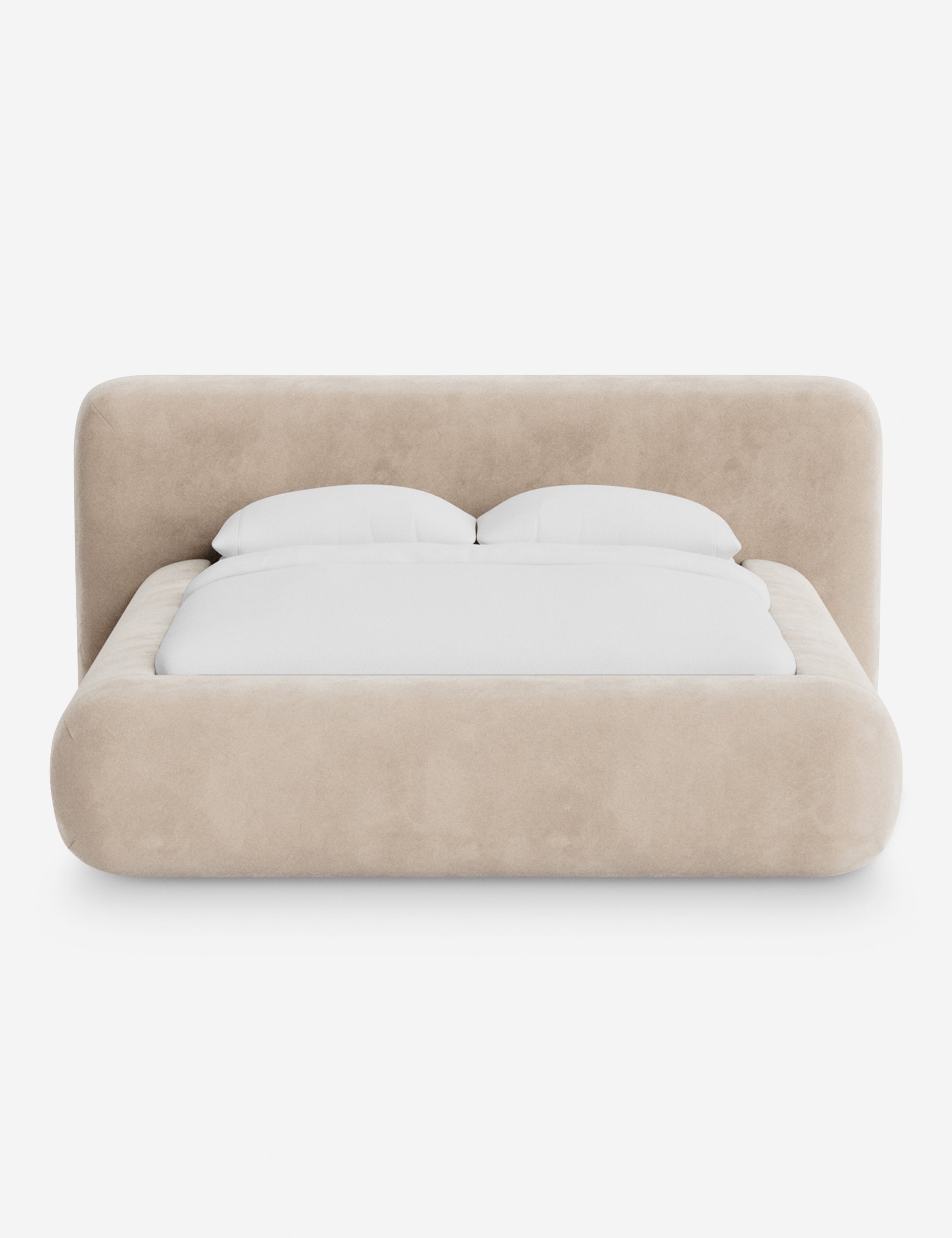 Pendo Rounded Platform Bed | Custom Upholstery, Low-Slung Design