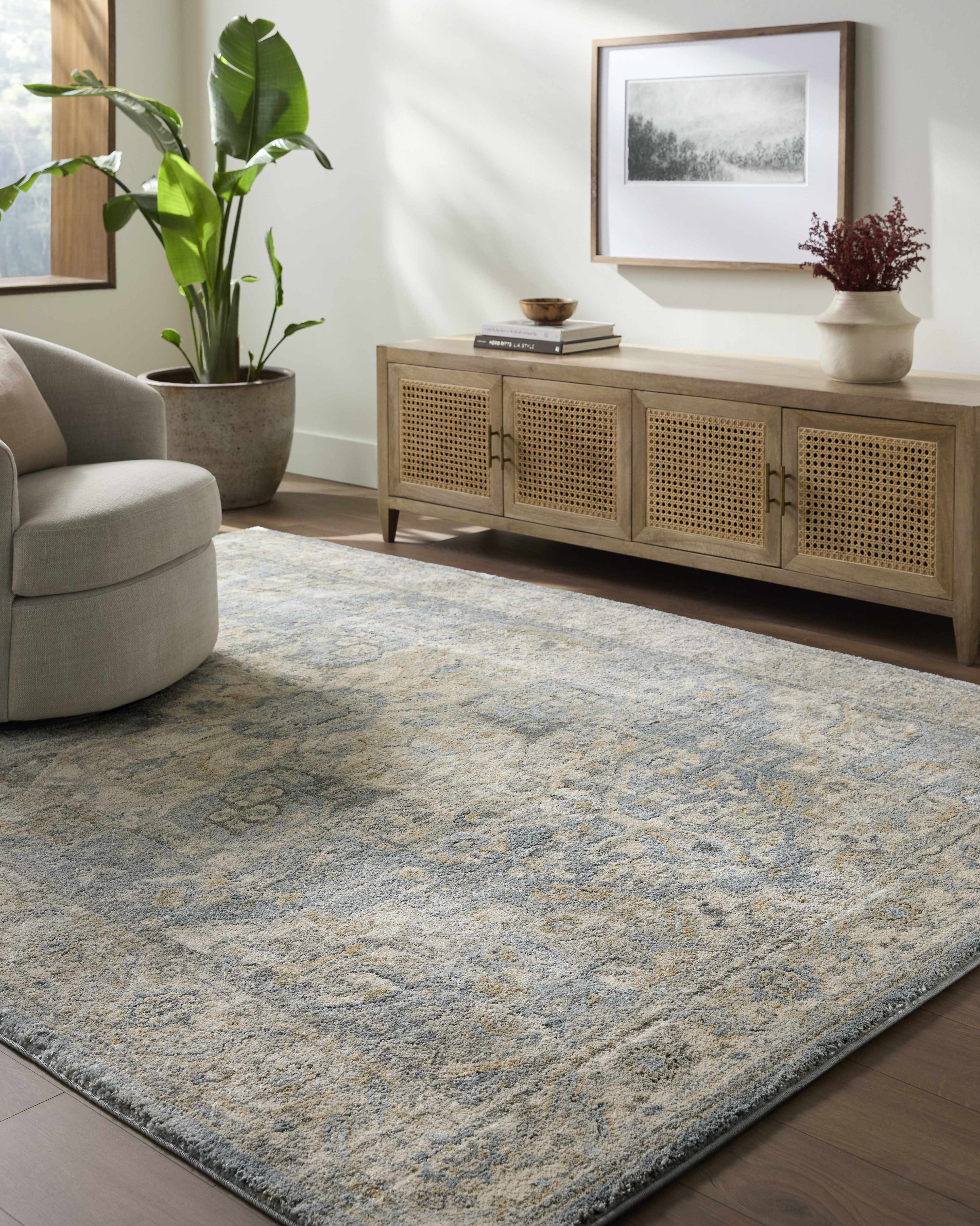 Bello Area Rug  High Pile, Machine Woven, Beige