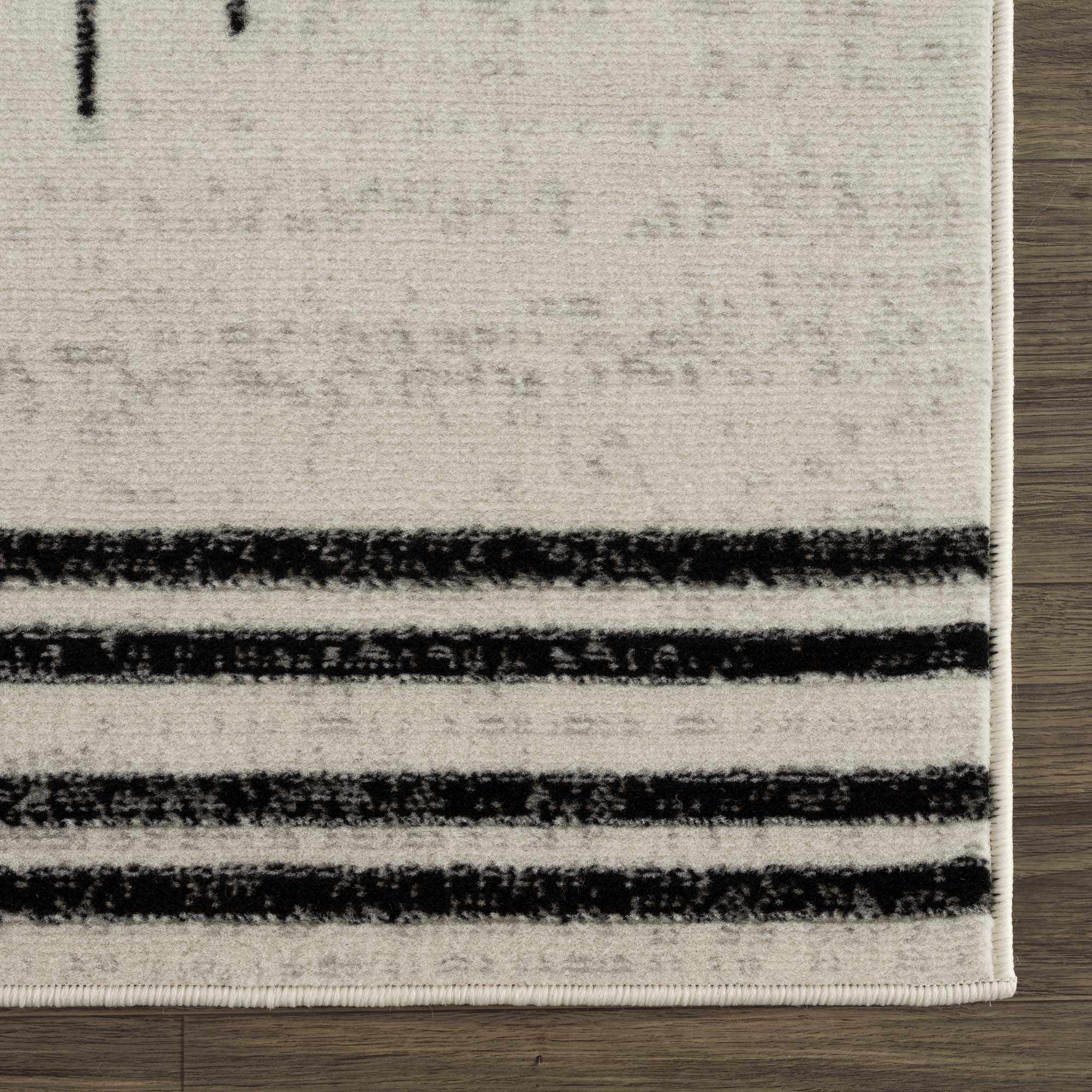 Bento Area Rug  Black & White Striped, Medium Pile