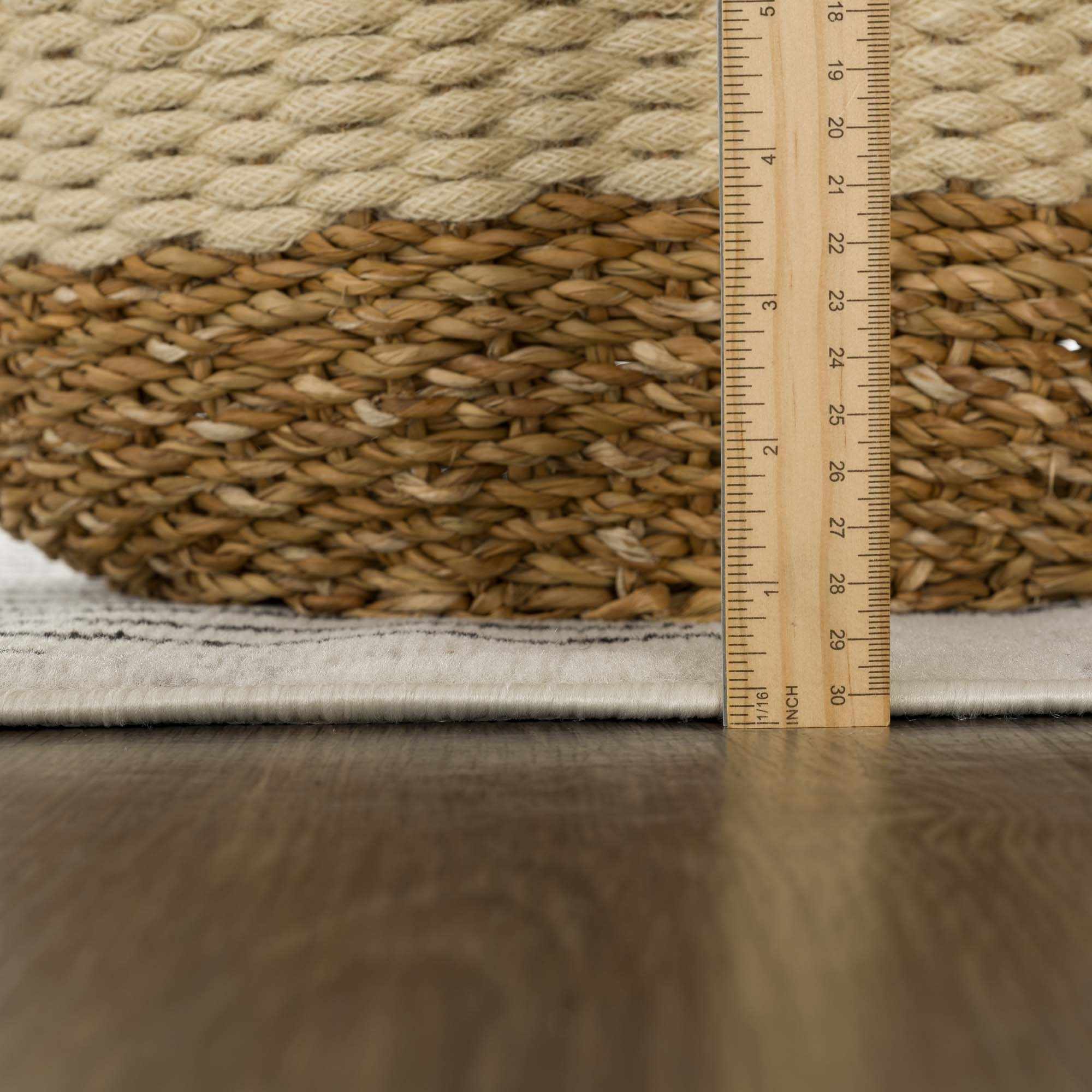Bento Area Rug  Black & White Striped, Medium Pile