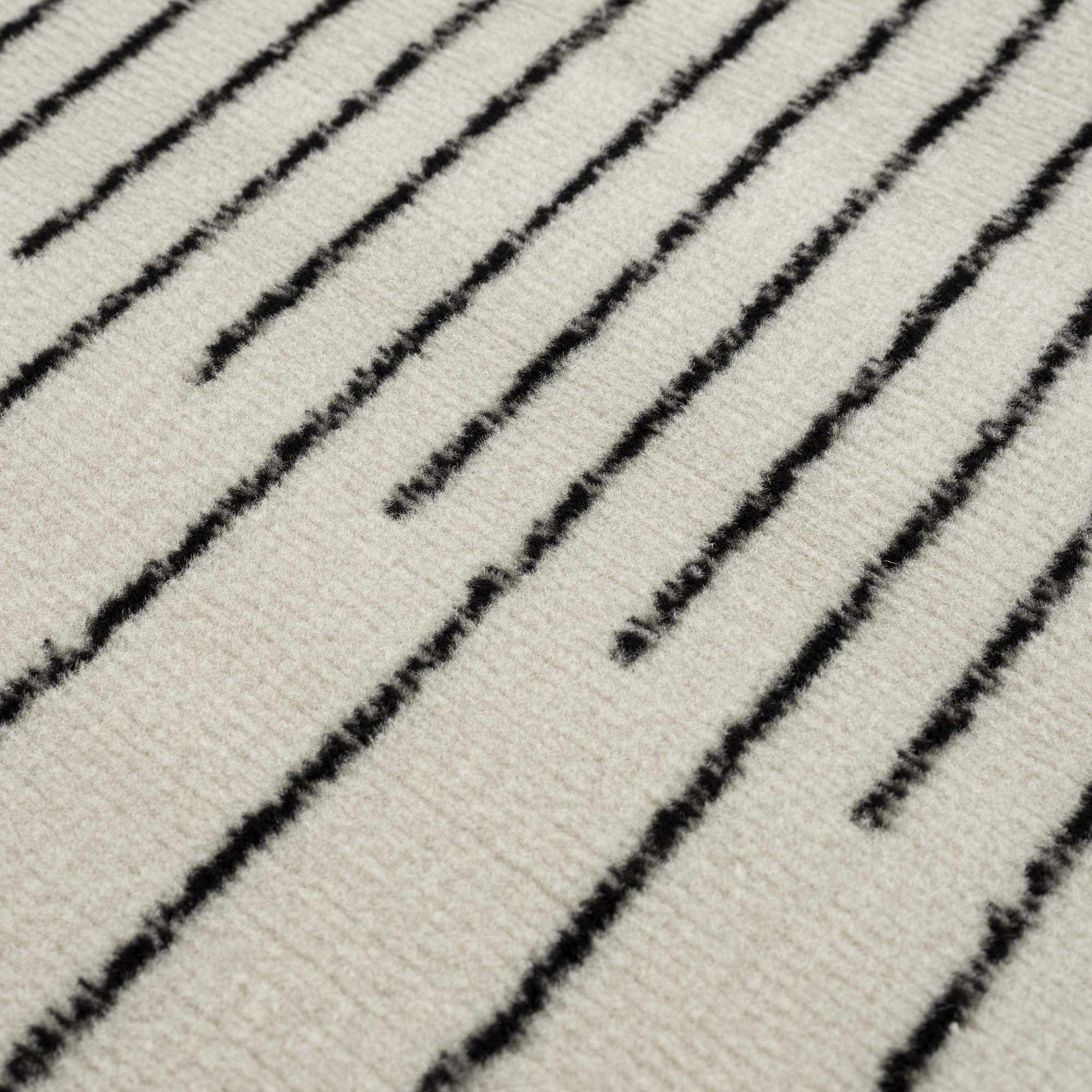 Bento Area Rug  Black & White Striped, Medium Pile