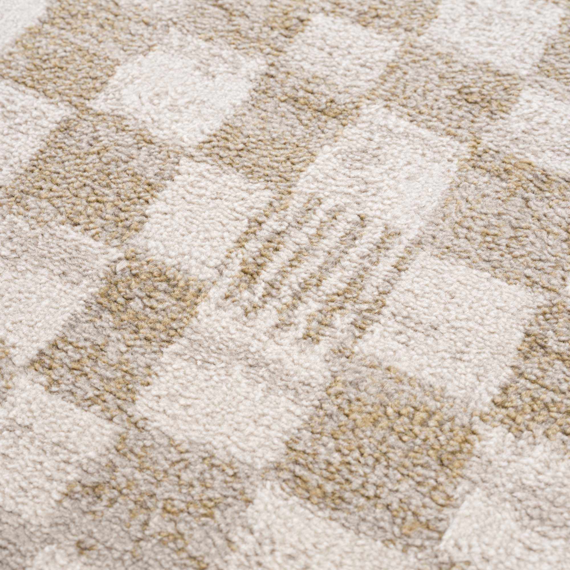 Bela Checkered Rug  Machine Woven  Cream & Gold