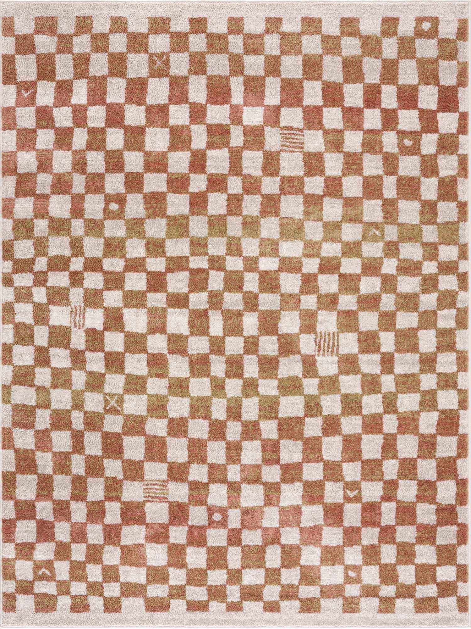 Bela Checkered Rug  Medium Pile, 100% Polypropylene