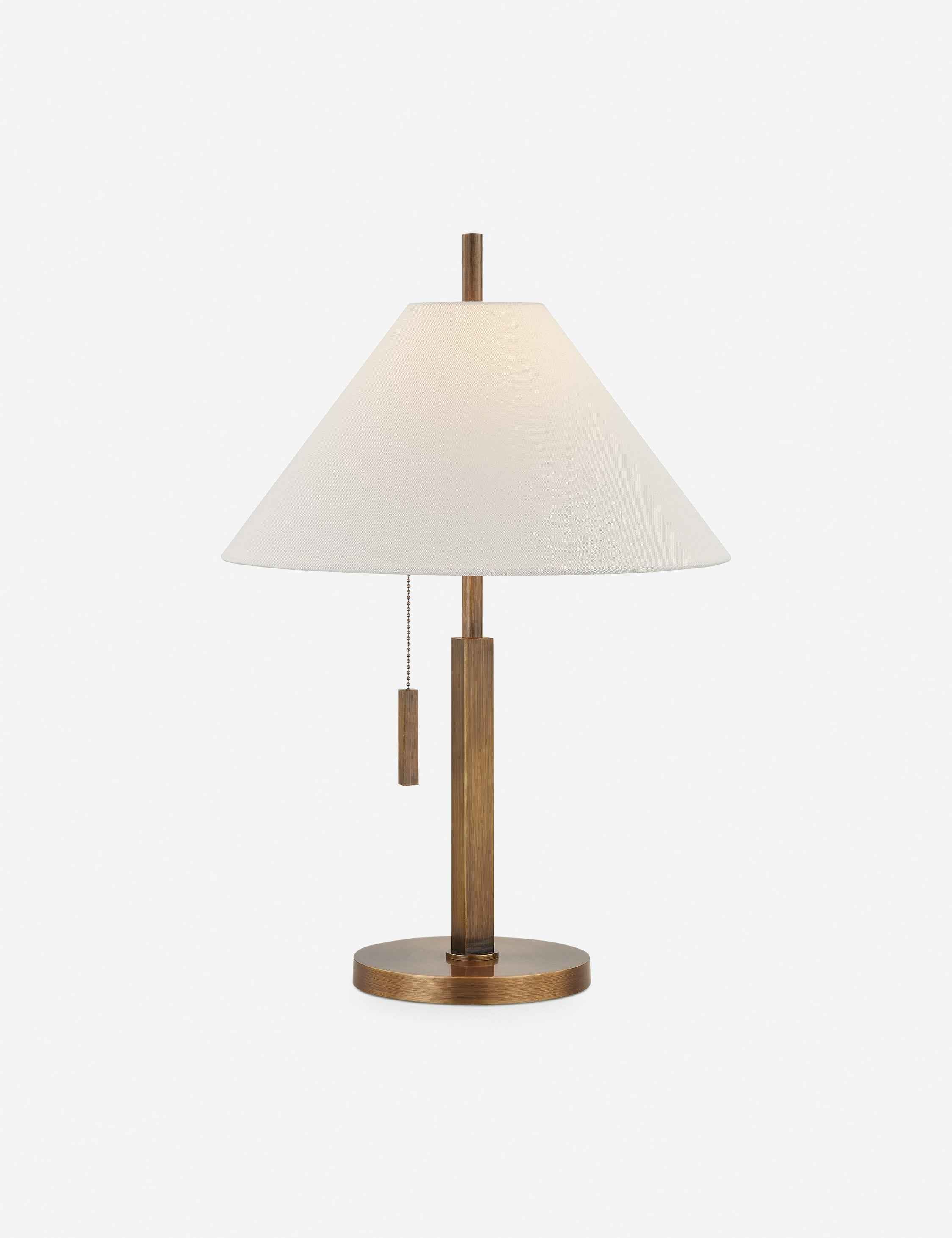 Cleo Table Lamp | Antique Brass Finish, Chic Pull Chain