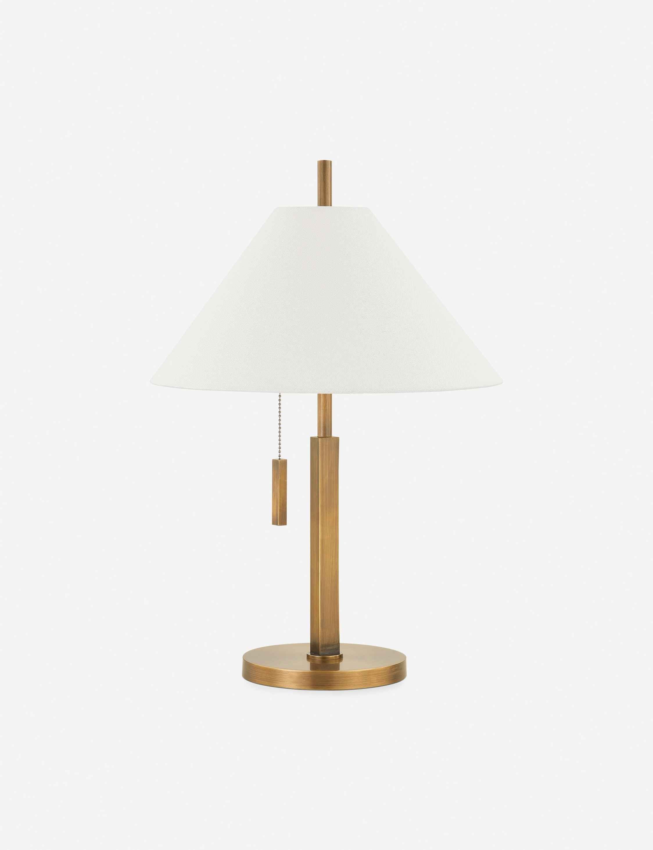 Cleo Table Lamp | Antique Brass Finish, Chic Pull Chain