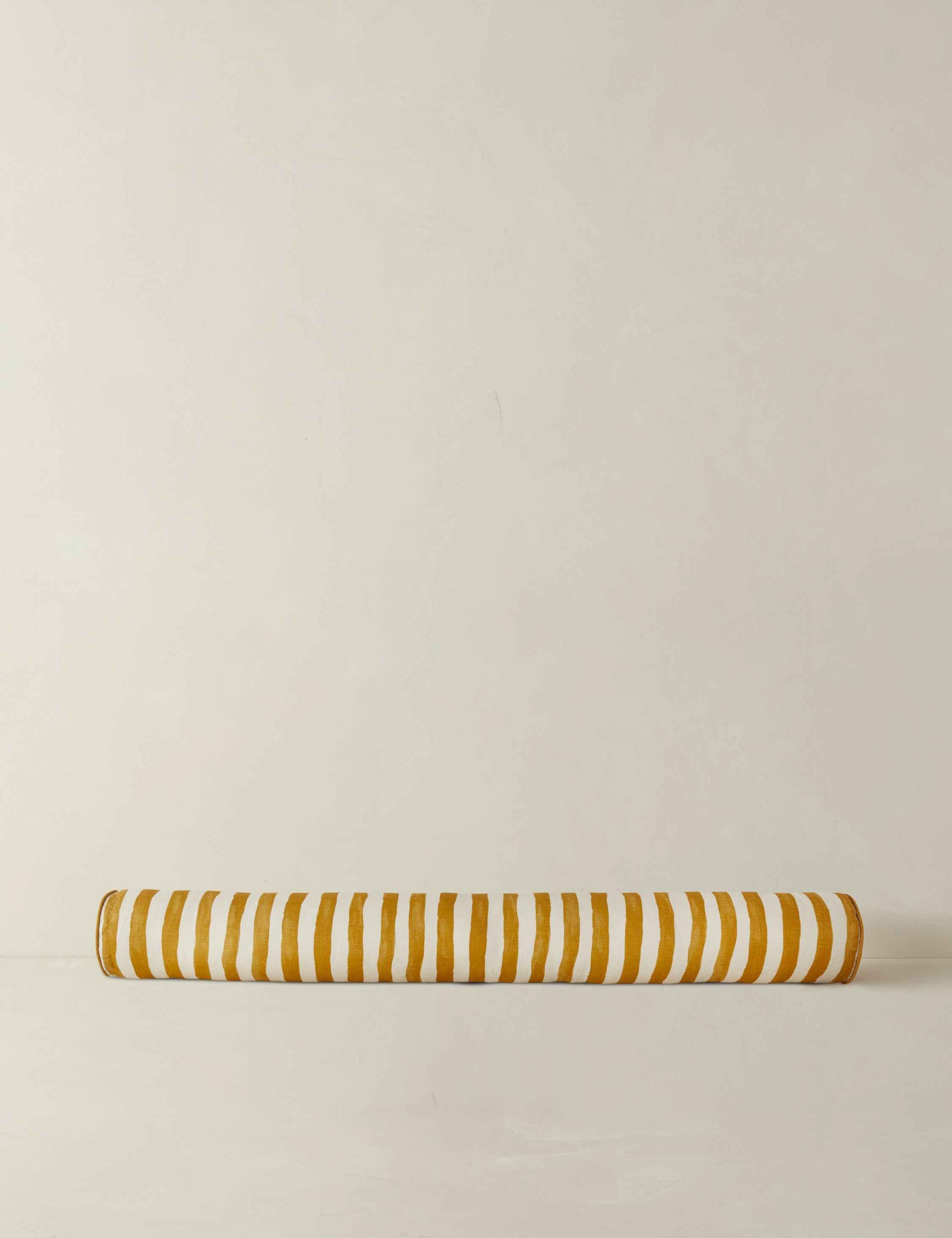 Bello Long Bolster Pillow | Painterly Stripe Linen, Oversized