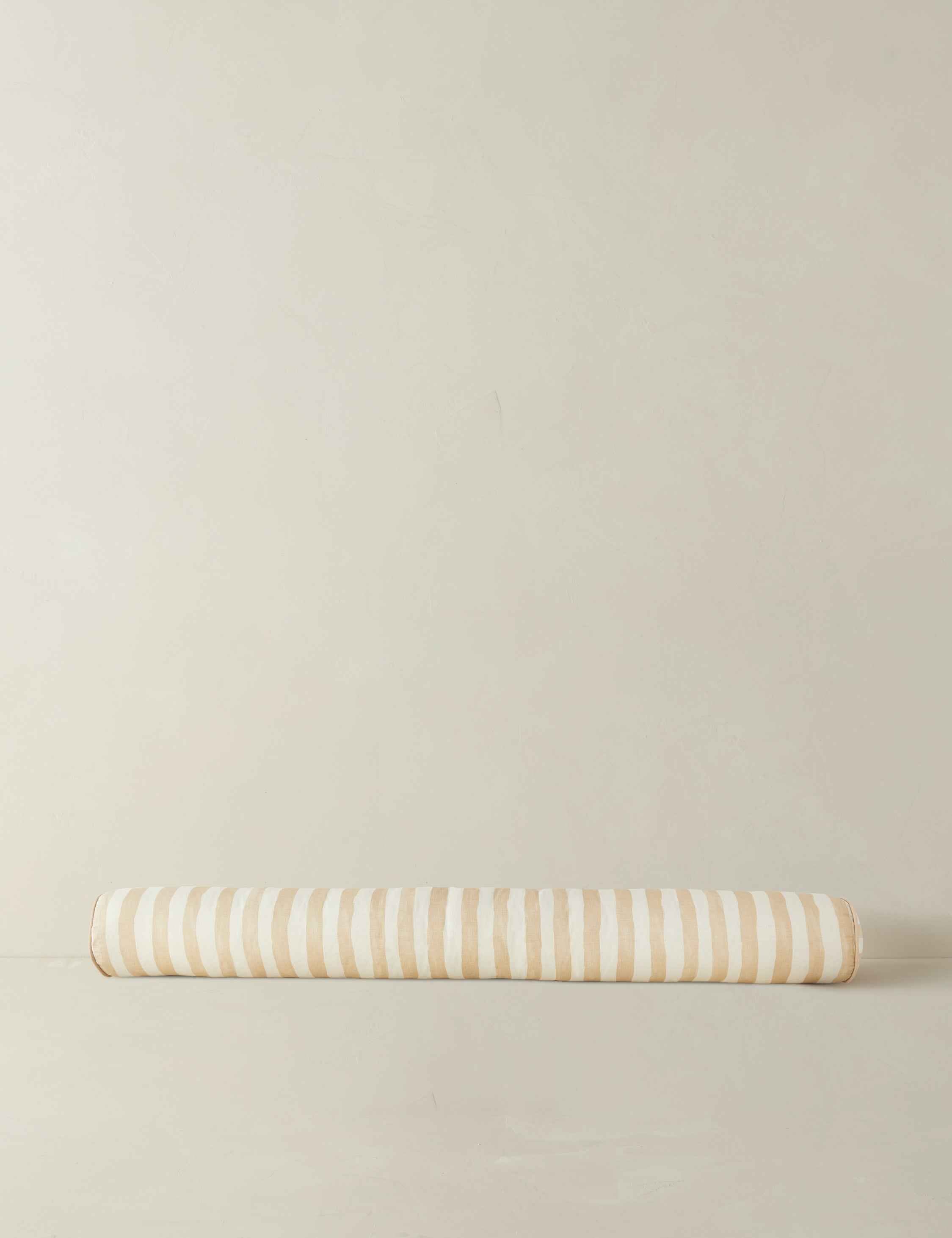 Bello Long Bolster Pillow | Painterly Stripe Linen, Oversized Accent