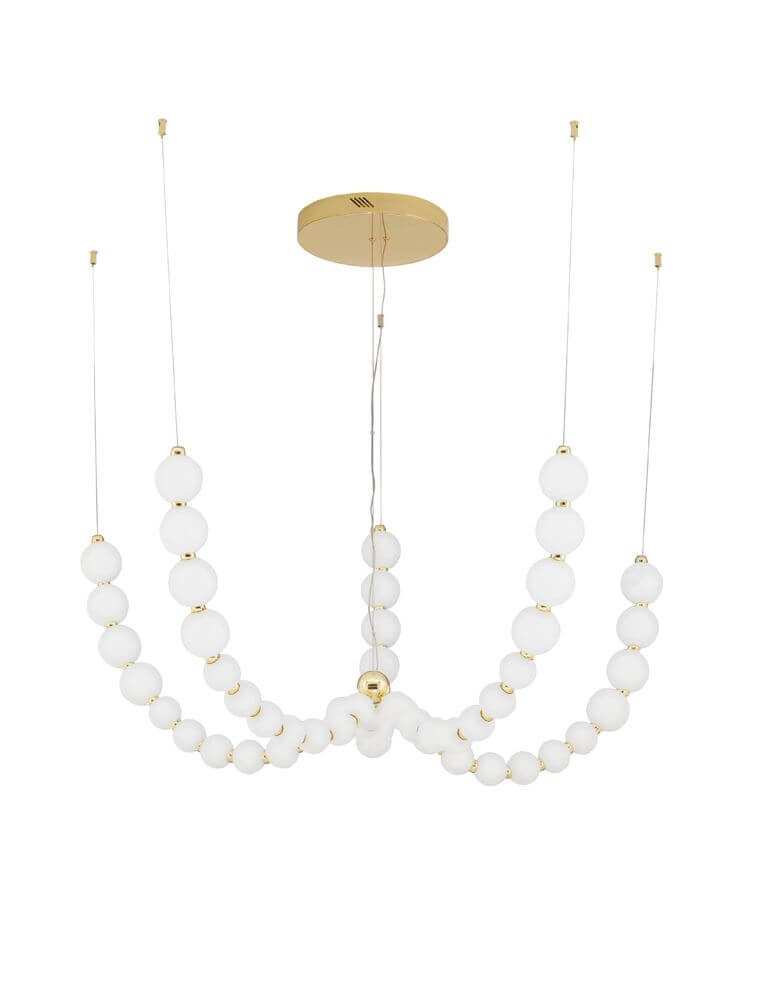 Bela LED Pendant Light | Dimmable, Gold & Opal Glass