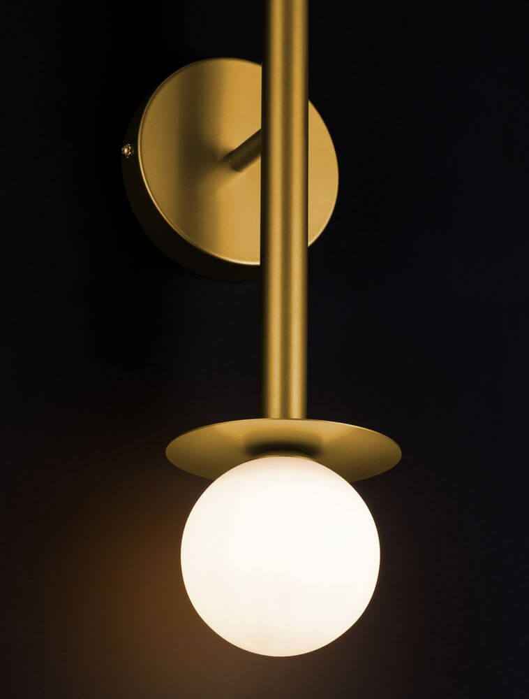 Pielo Wall Lamp | Metal & Opal Glass, Modern Design