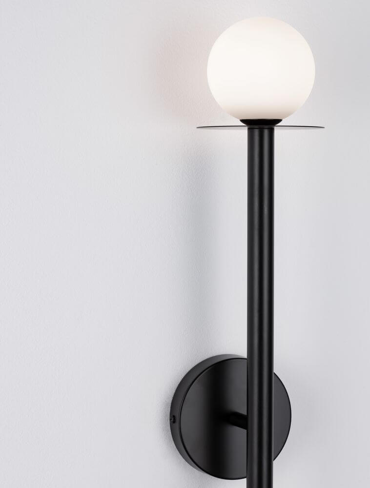 Pielo Wall Lamp | Metal & Opal Glass, Modern Design