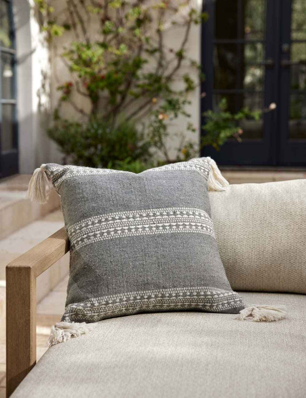 Mira Accent Pillow | Tasseled Corners, Indoor/Outdoor Use
