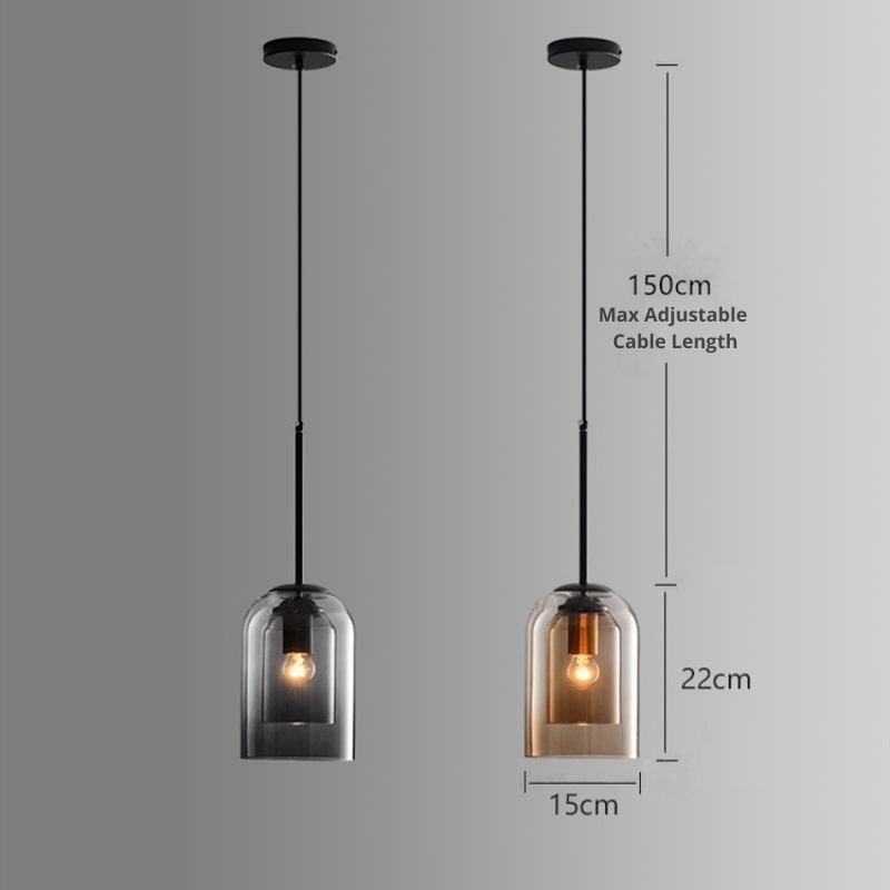 Bello Glass Pendant Light | Adjustable Suspension, Nordic Design