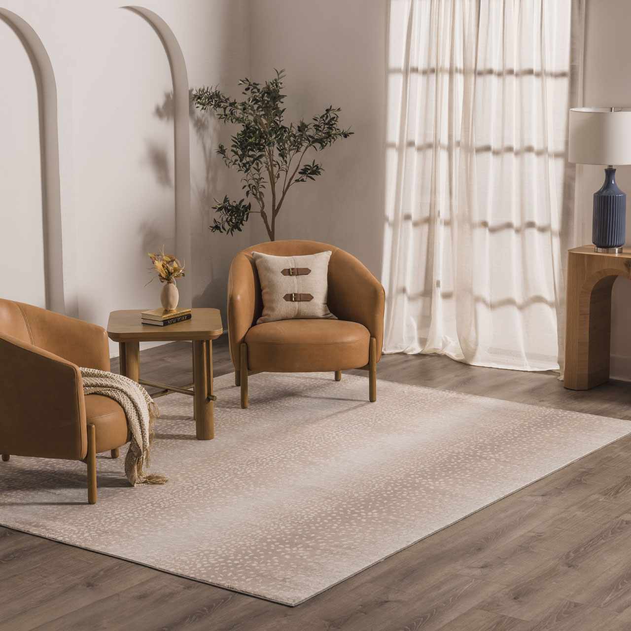 Bela Leopard Print Rug  Medium Pile, 100% Polypropylene