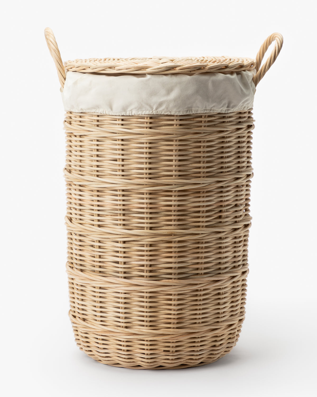 Bela Rattan Laundry Bin  Lidded with Organic Design
