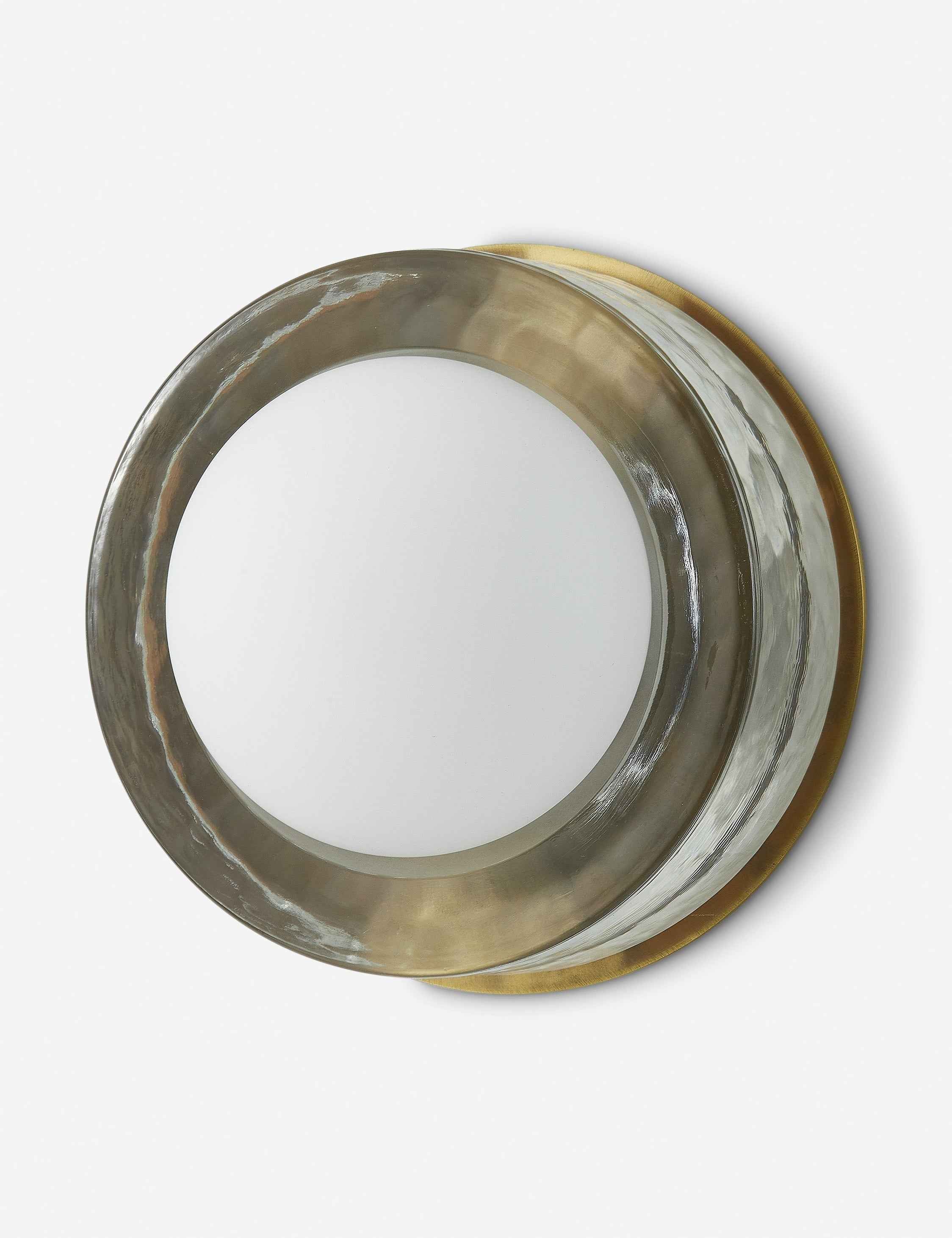 Ravi Round Sconce | Opal Globe in Thick Cast Glass