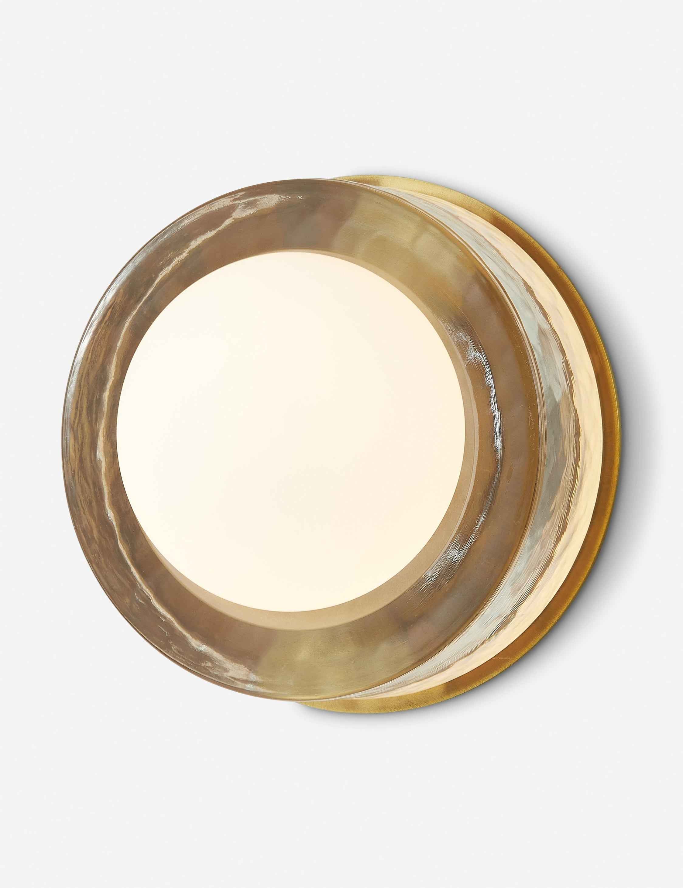 Ravi Round Sconce | Opal Globe in Thick Cast Glass