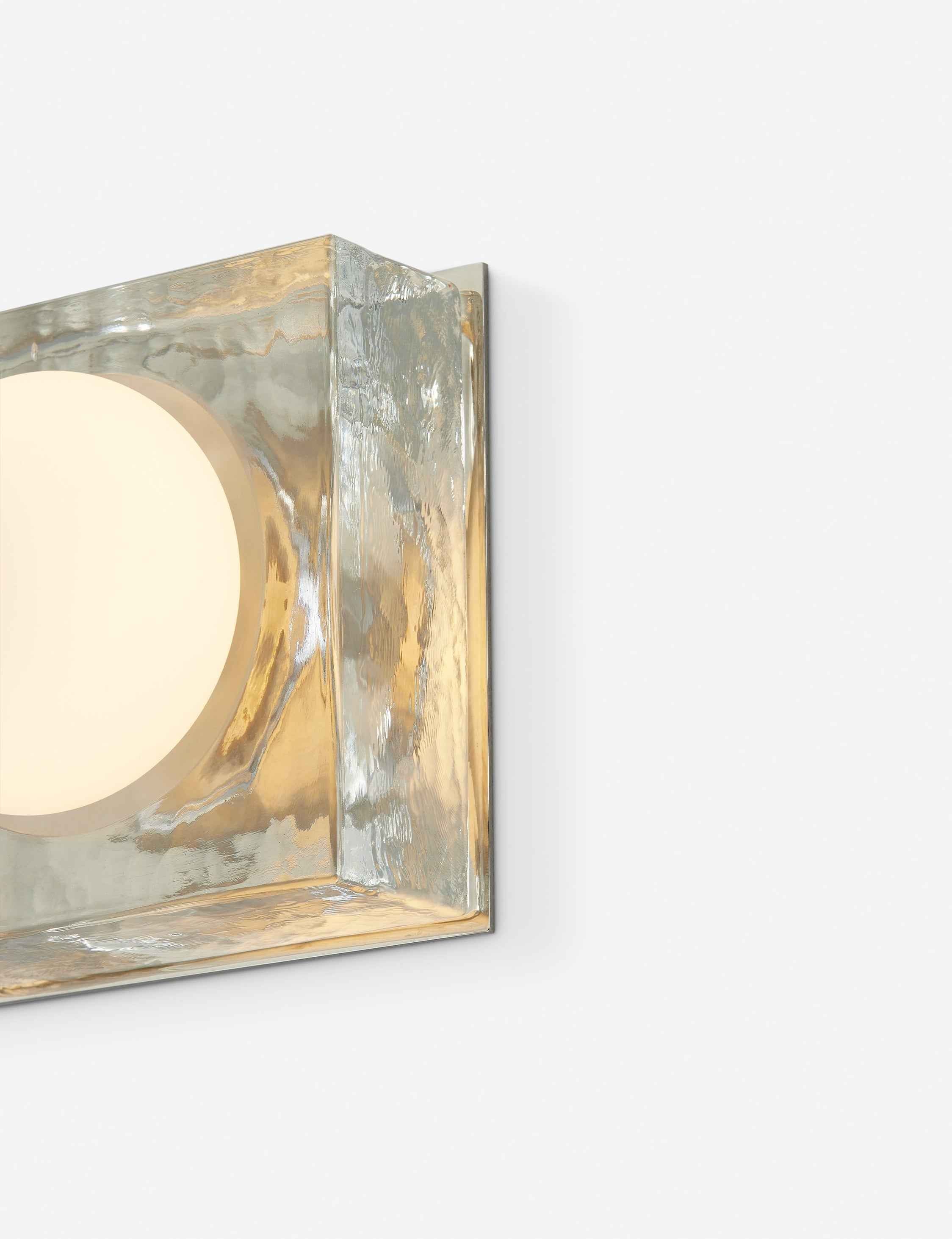Riva Square Sconce | Opal Globe in Cast Glass Cube