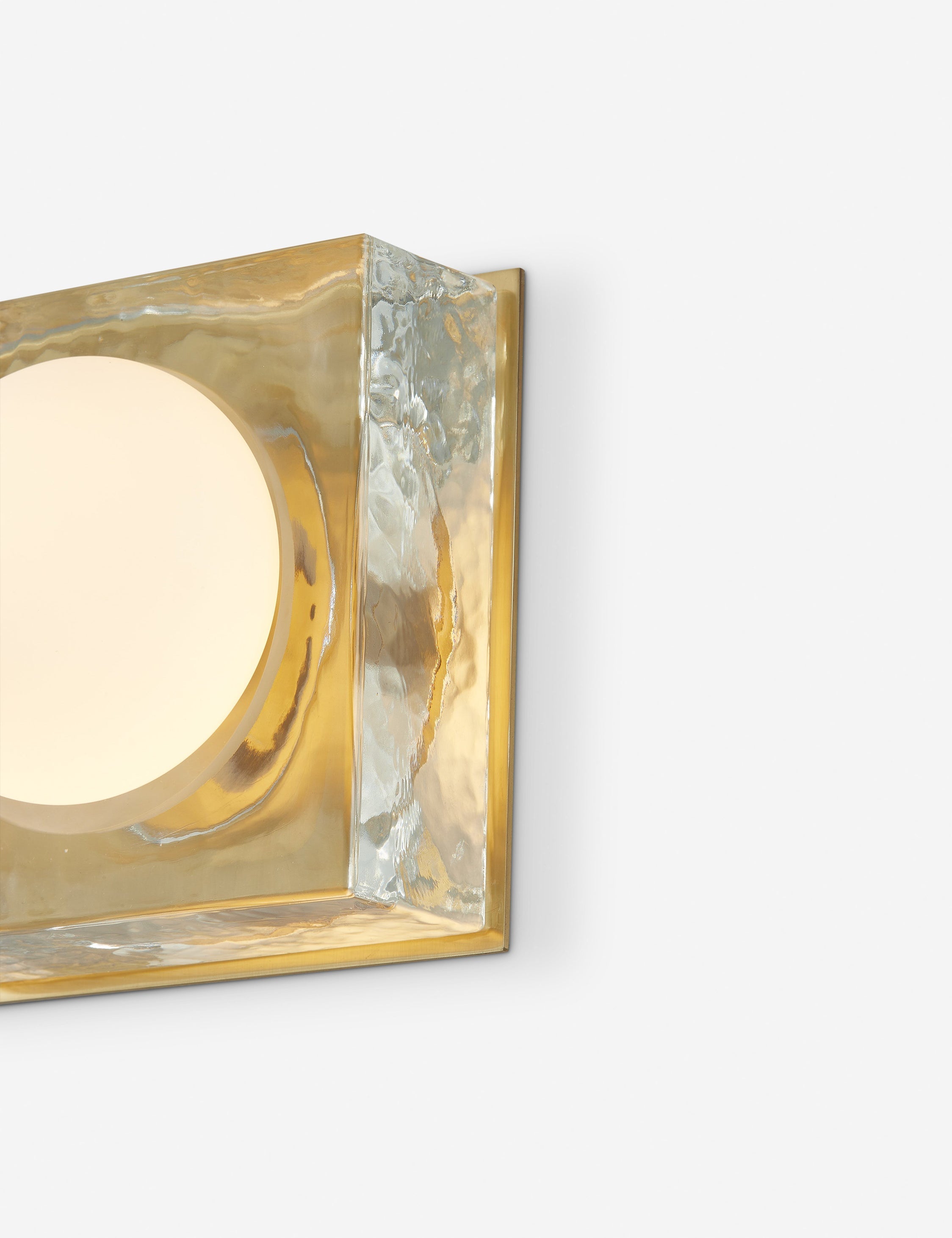 Riva Square Sconce | Opal Globe in Cast Glass Cube
