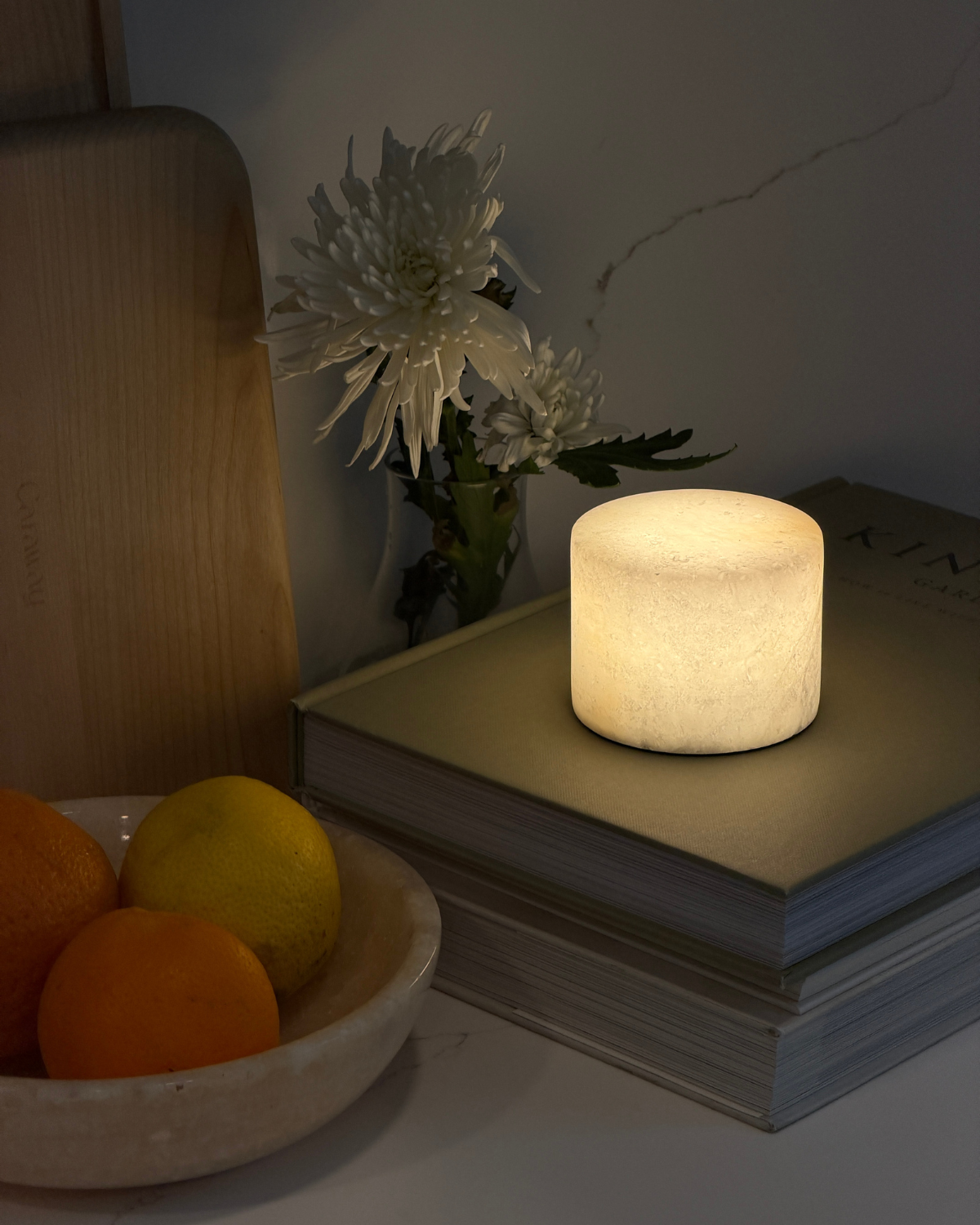 Rhea Portable Lamp | Natural Alabaster, Unique Design