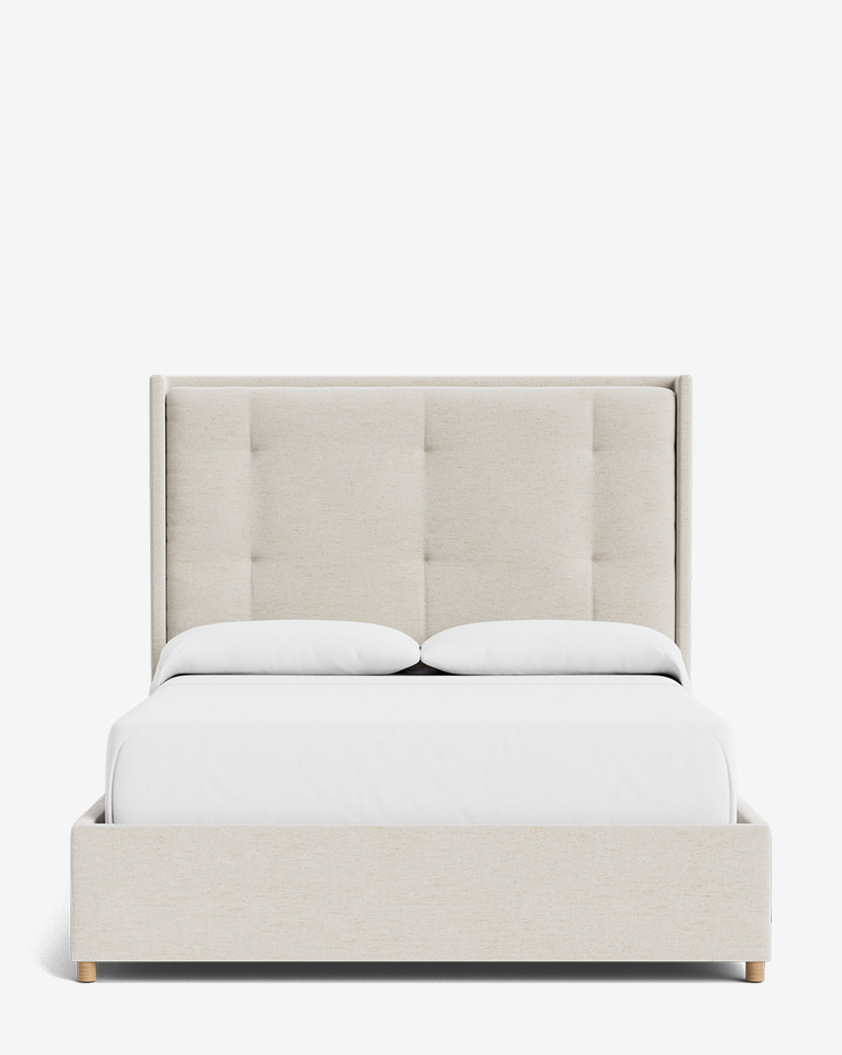 Ria Upholstered Bed  Tufted Headboard, Customizable Fabrics