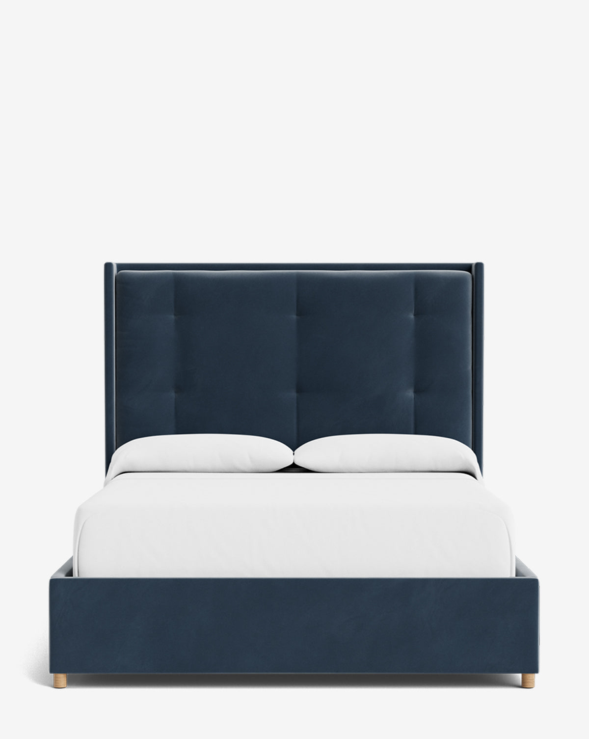 Ria Upholstered Bed  Tufted Headboard, Customizable Fabrics