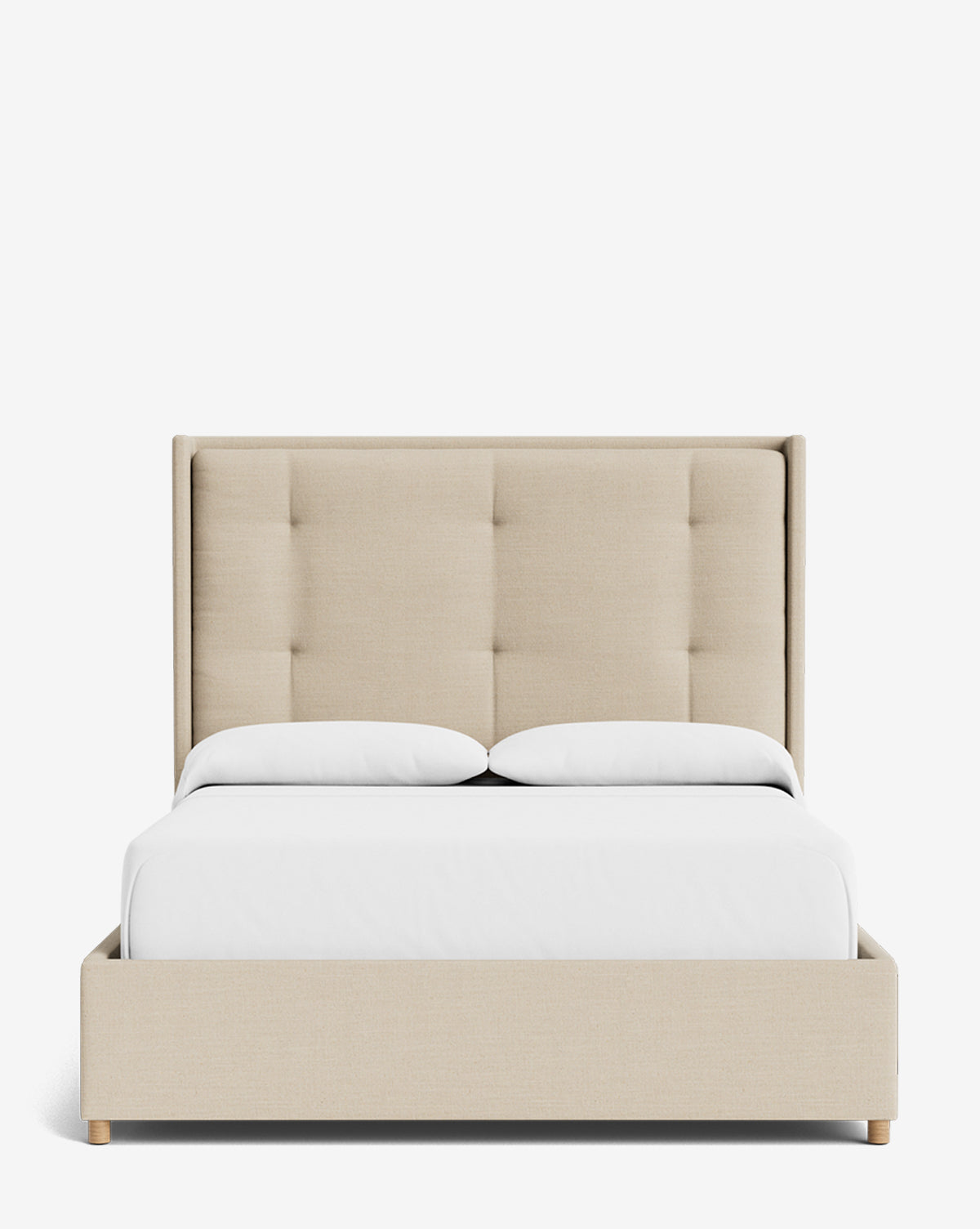 Ria Upholstered Bed  Tufted Headboard, Customizable Fabrics