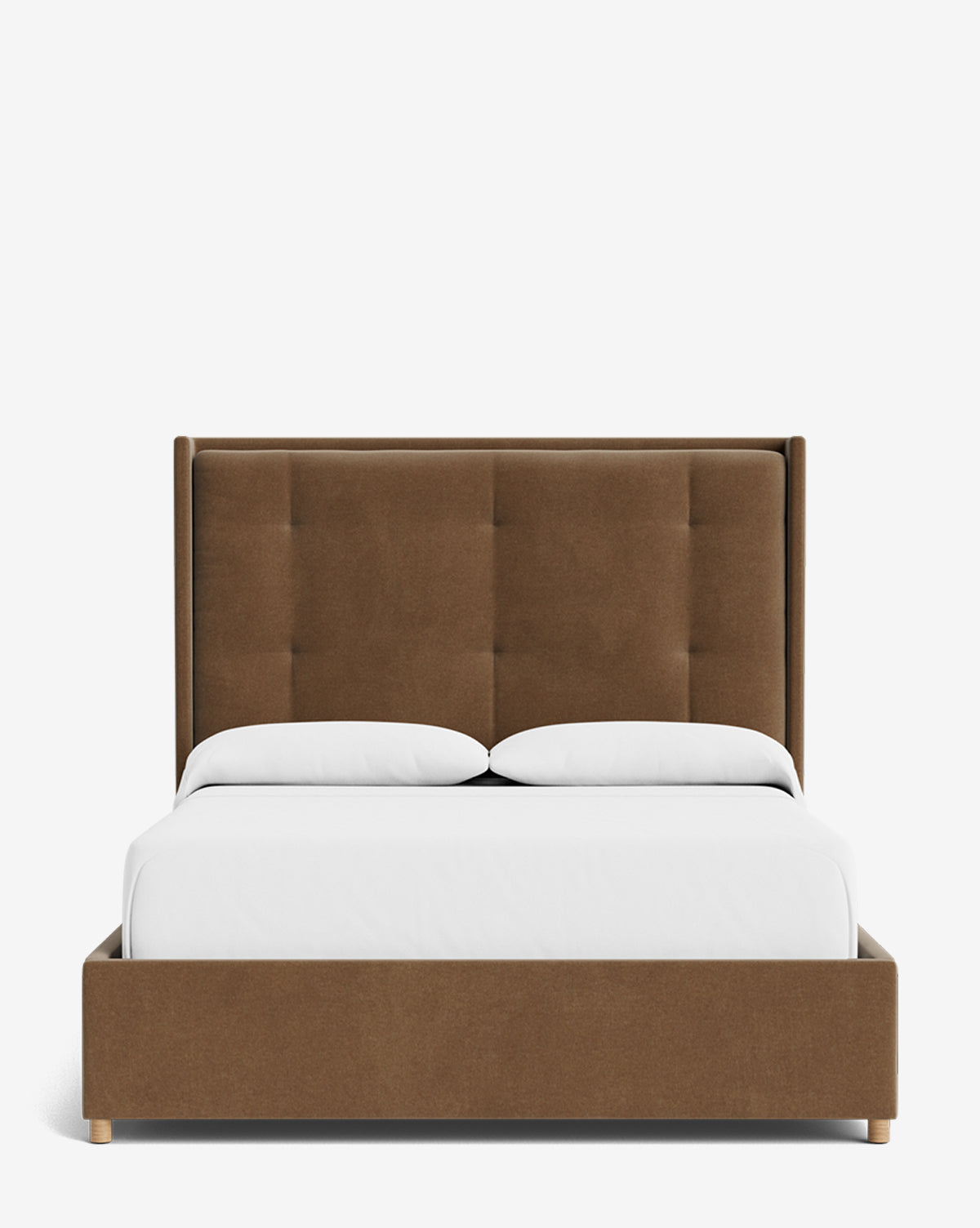 Ria Upholstered Bed  Tufted Headboard, Customizable Fabrics