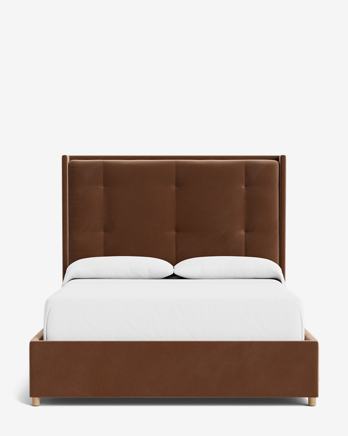 Ria Upholstered Bed  Tufted Headboard, Customizable Fabrics