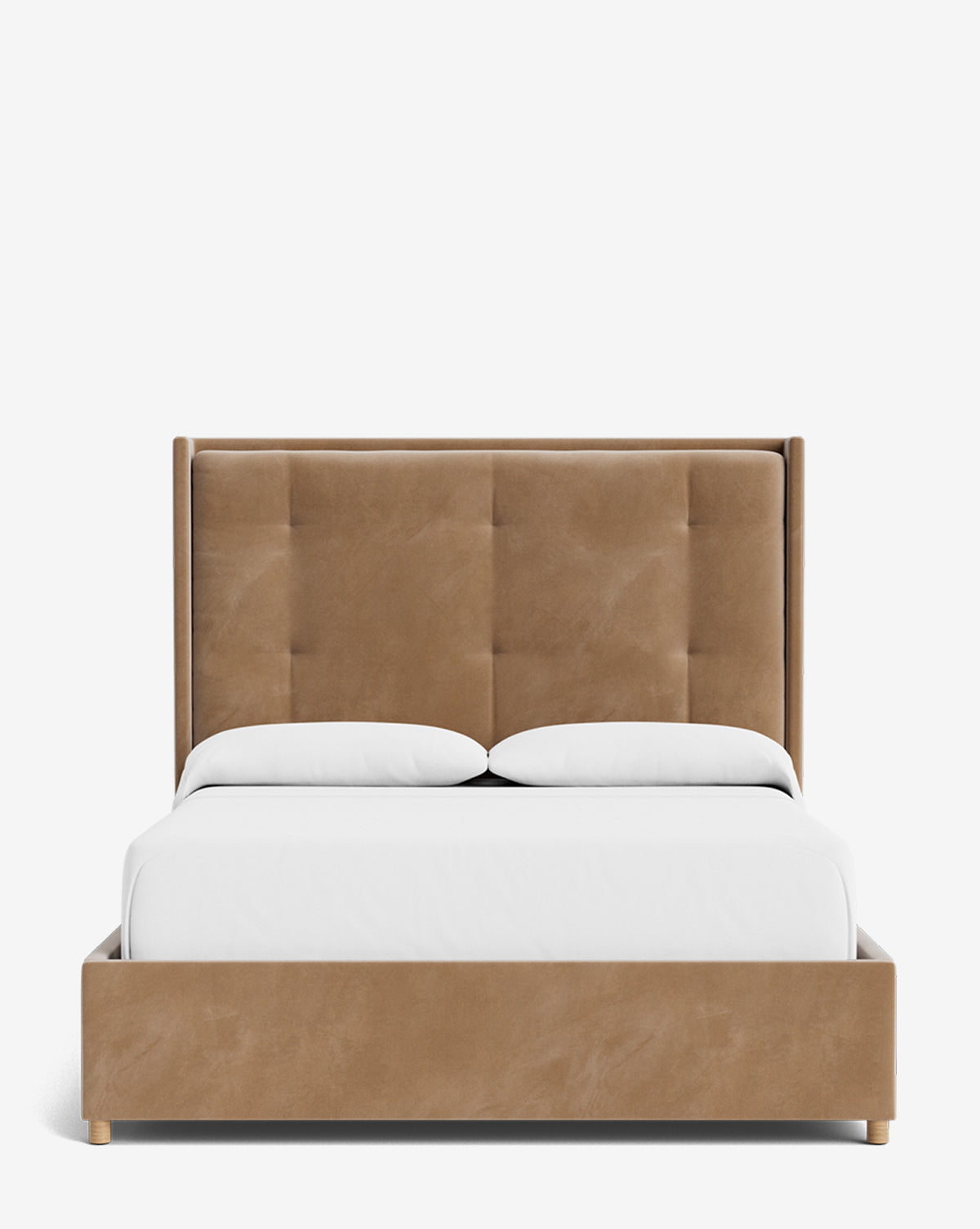 Ria Upholstered Bed  Tufted Headboard, Customizable Fabrics
