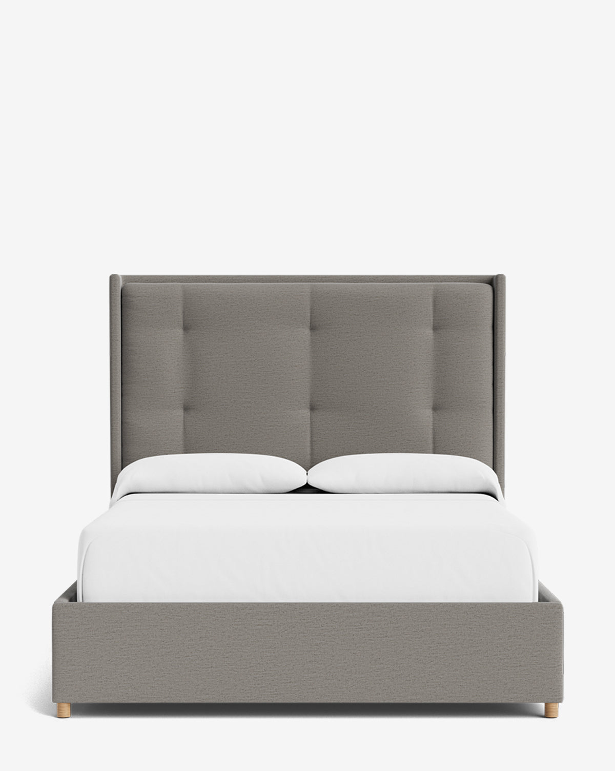 Ria Upholstered Bed  Tufted Headboard, Customizable Fabrics