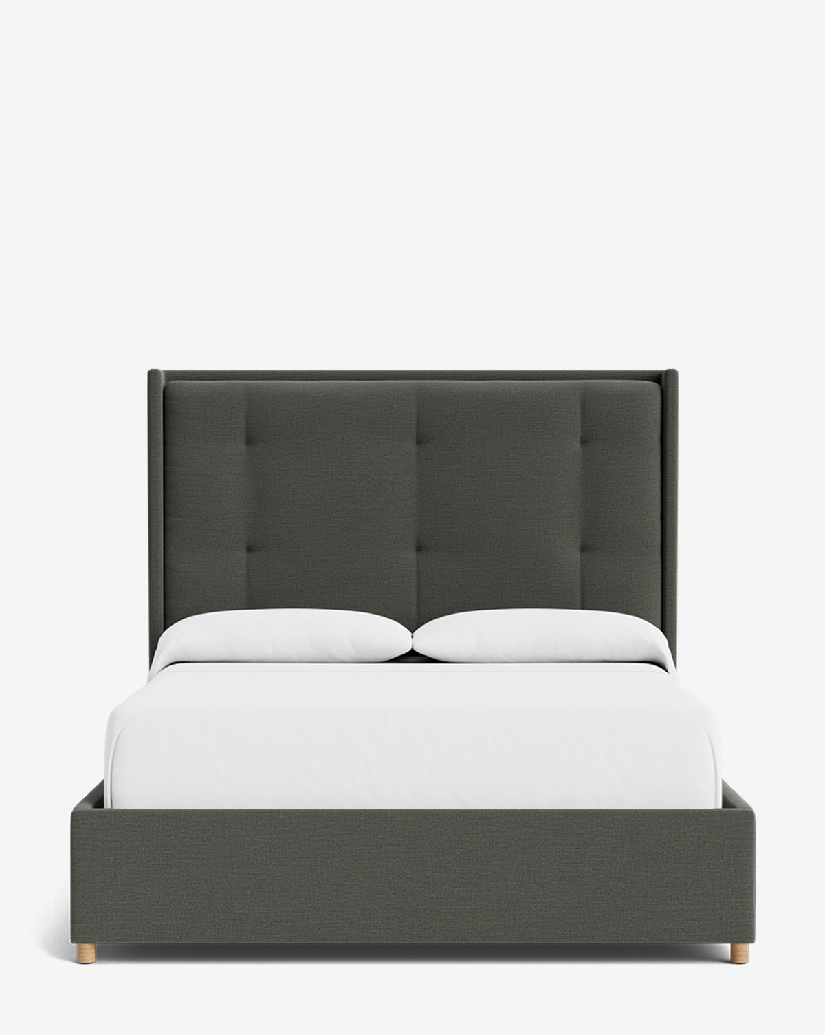 Ria Upholstered Bed  Tufted Headboard, Customizable Fabrics