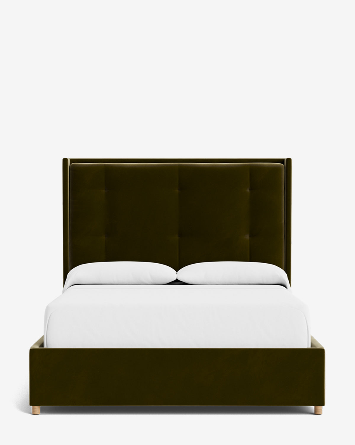 Ria Upholstered Bed  Tufted Headboard, Customizable Fabrics