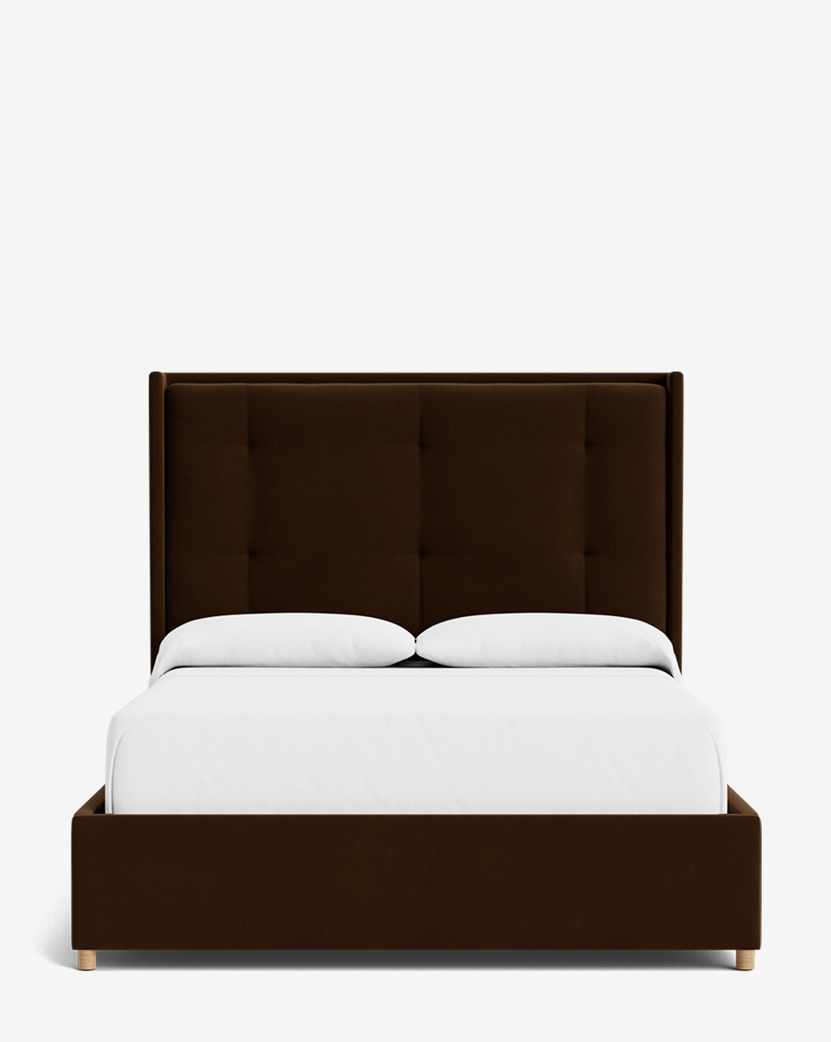Ria Upholstered Bed  Tufted Headboard, Customizable Fabrics
