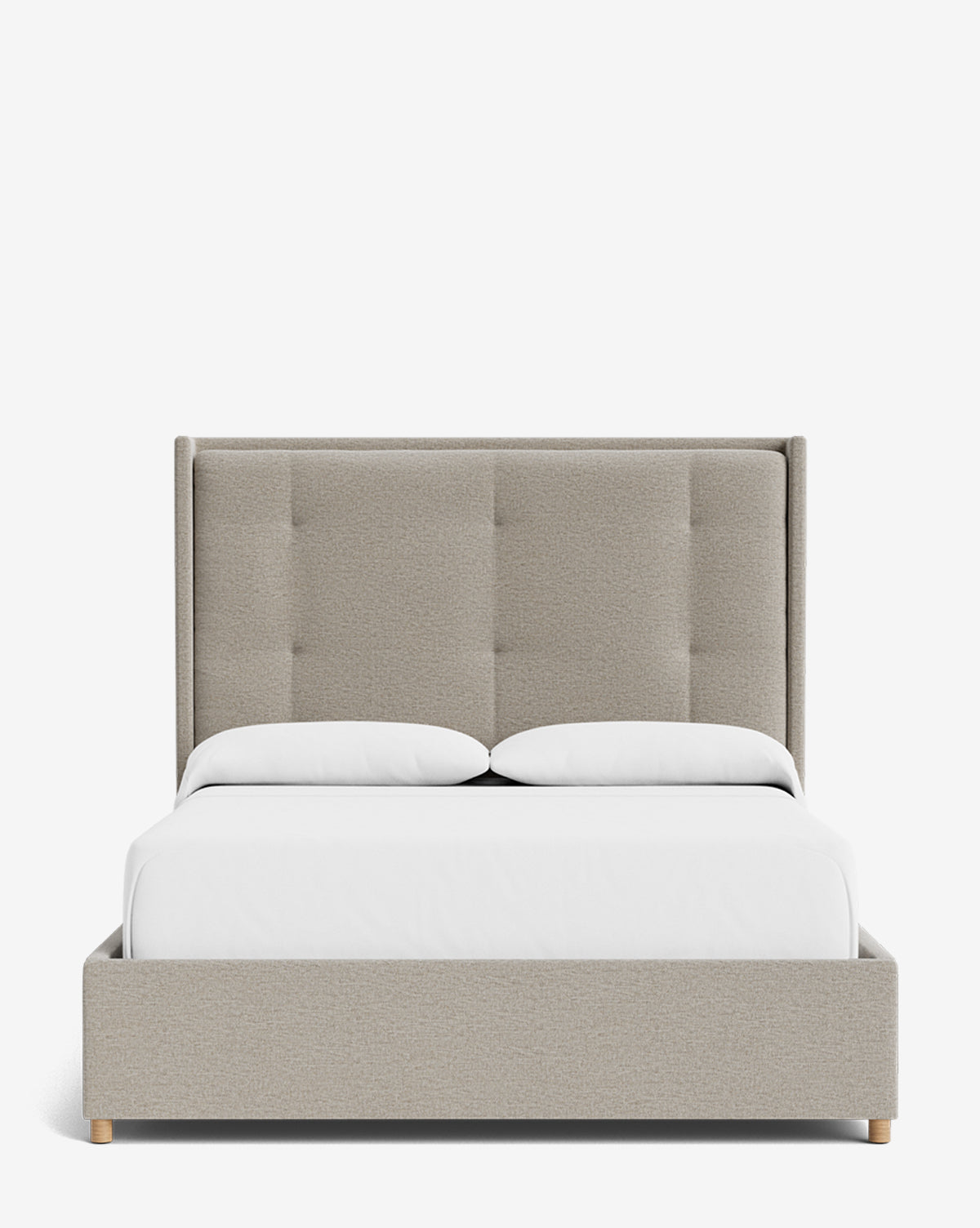 Ria Upholstered Bed  Tufted Headboard, Customizable Fabrics