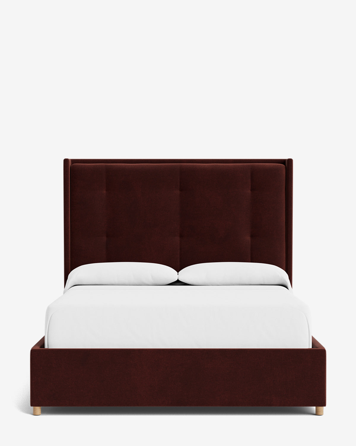 Ria Upholstered Bed  Tufted Headboard, Customizable Fabrics