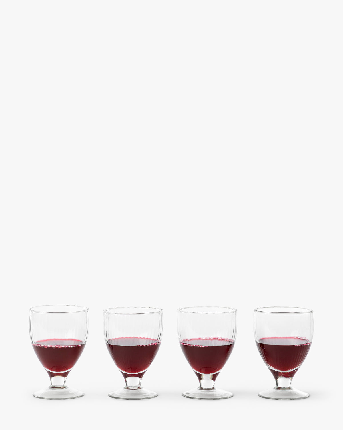 Bela Ribbed Wine Glasses Set of 4 Short Stem Design