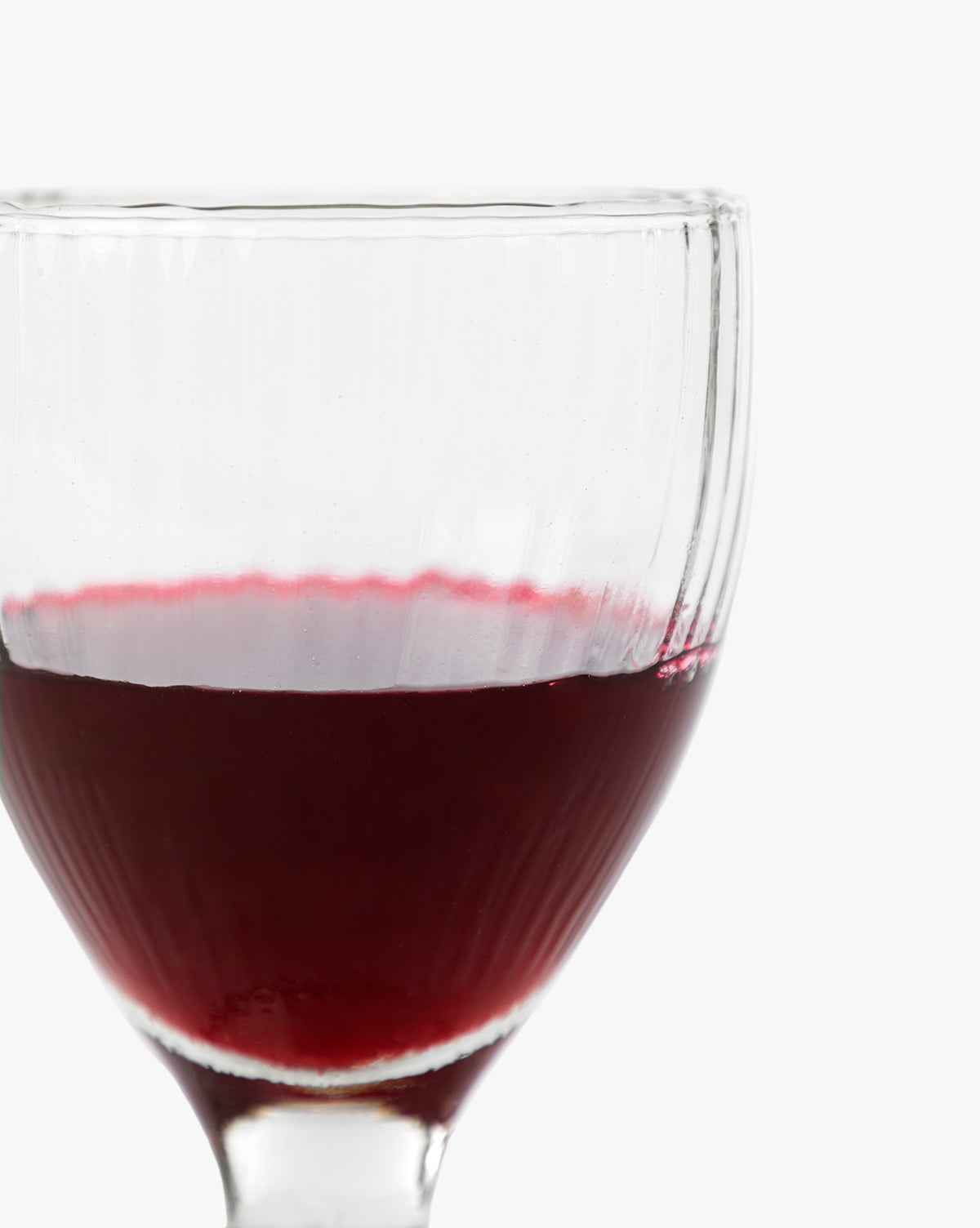 Bela Ribbed Wine Glasses Set of 4 Short Stem Design