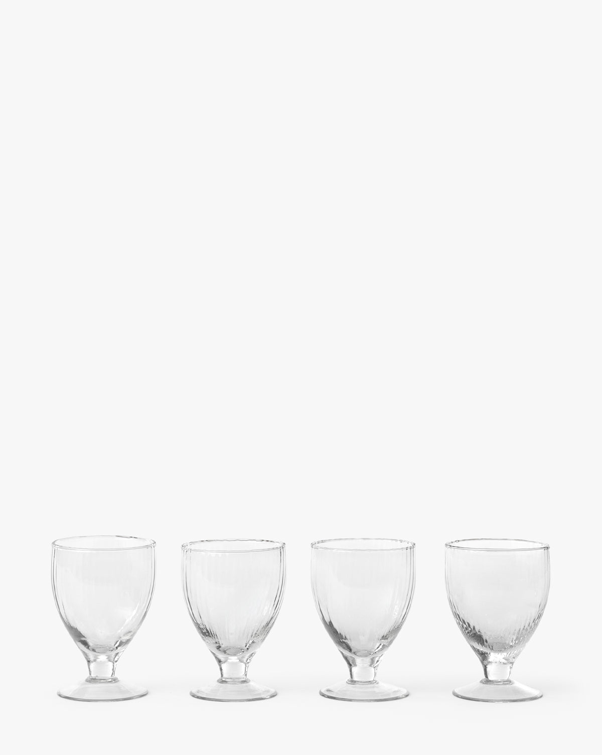 Bela Ribbed Wine Glasses Set of 4 Short Stem Design