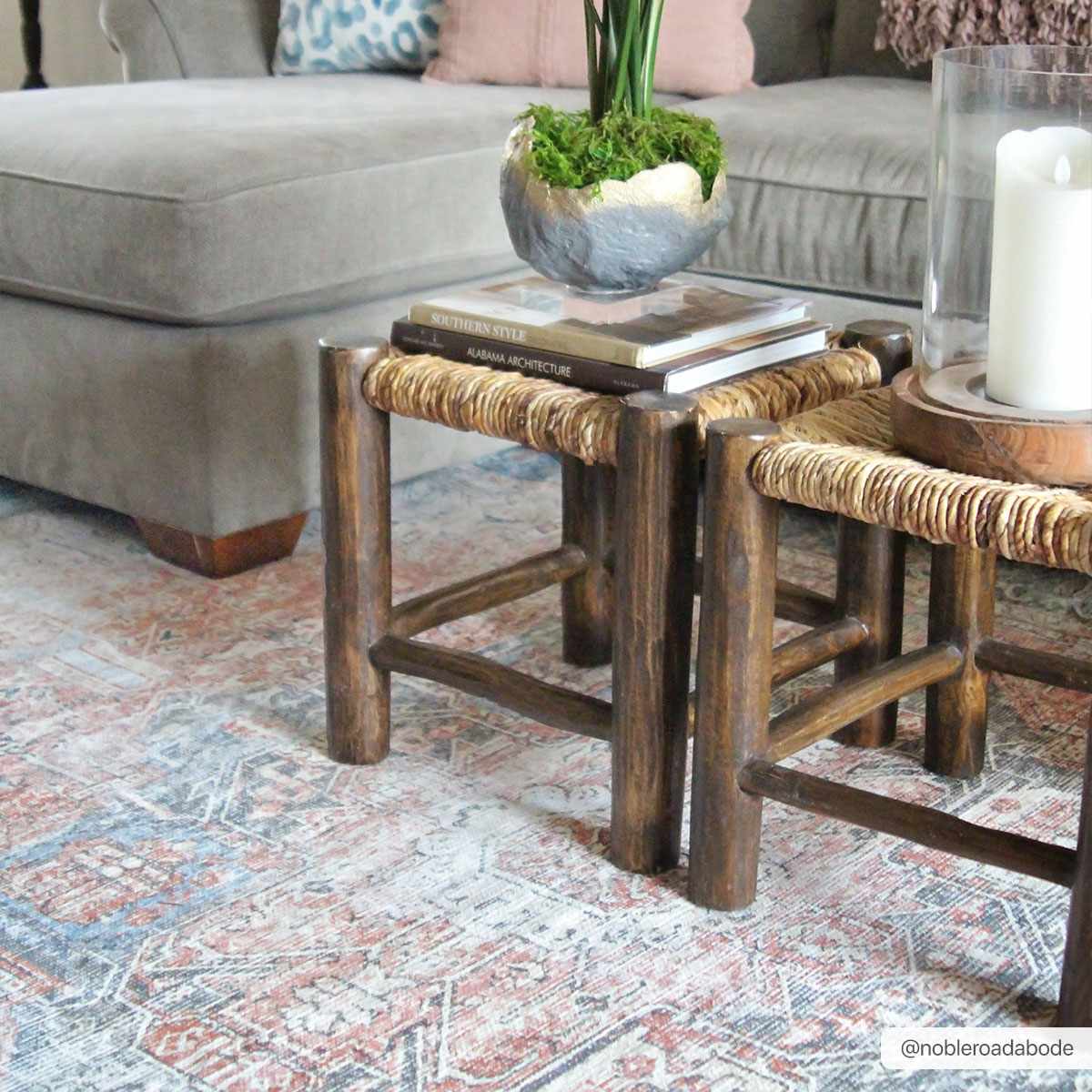 Brix Vintage Area Rug  Washable Chenille-Polyester, Pet-Friendly
