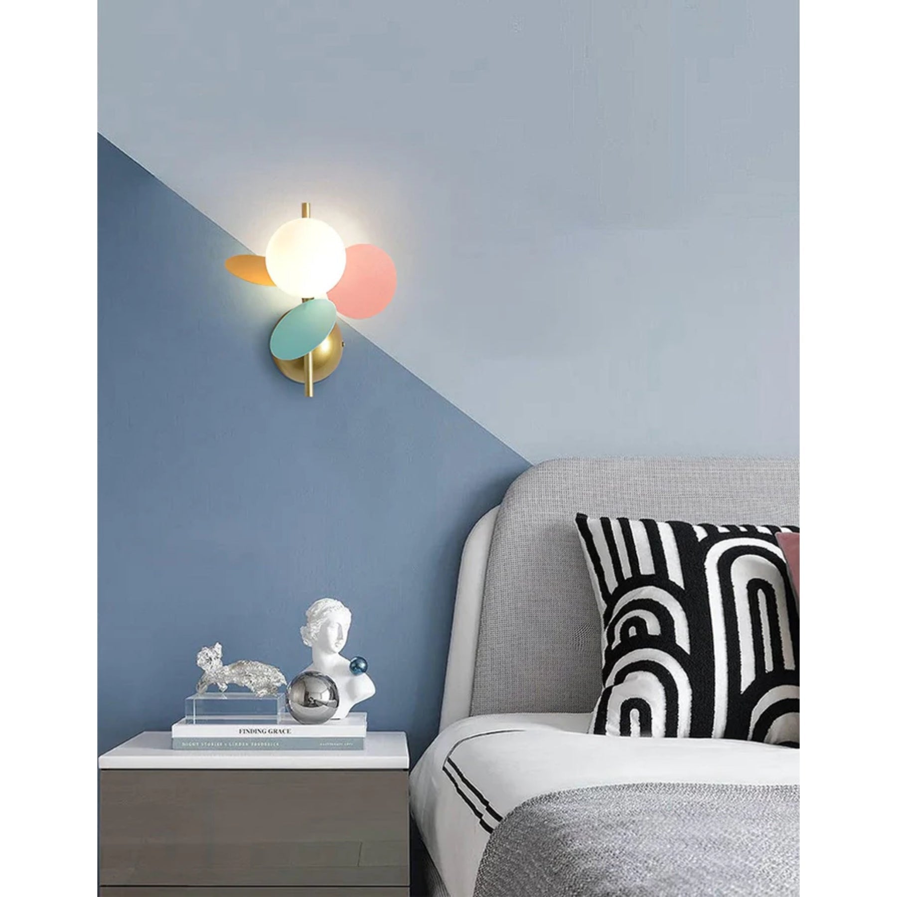 Fiora Wandlamp | Abstract Bloemmotief met Pastelkleurige Schijven