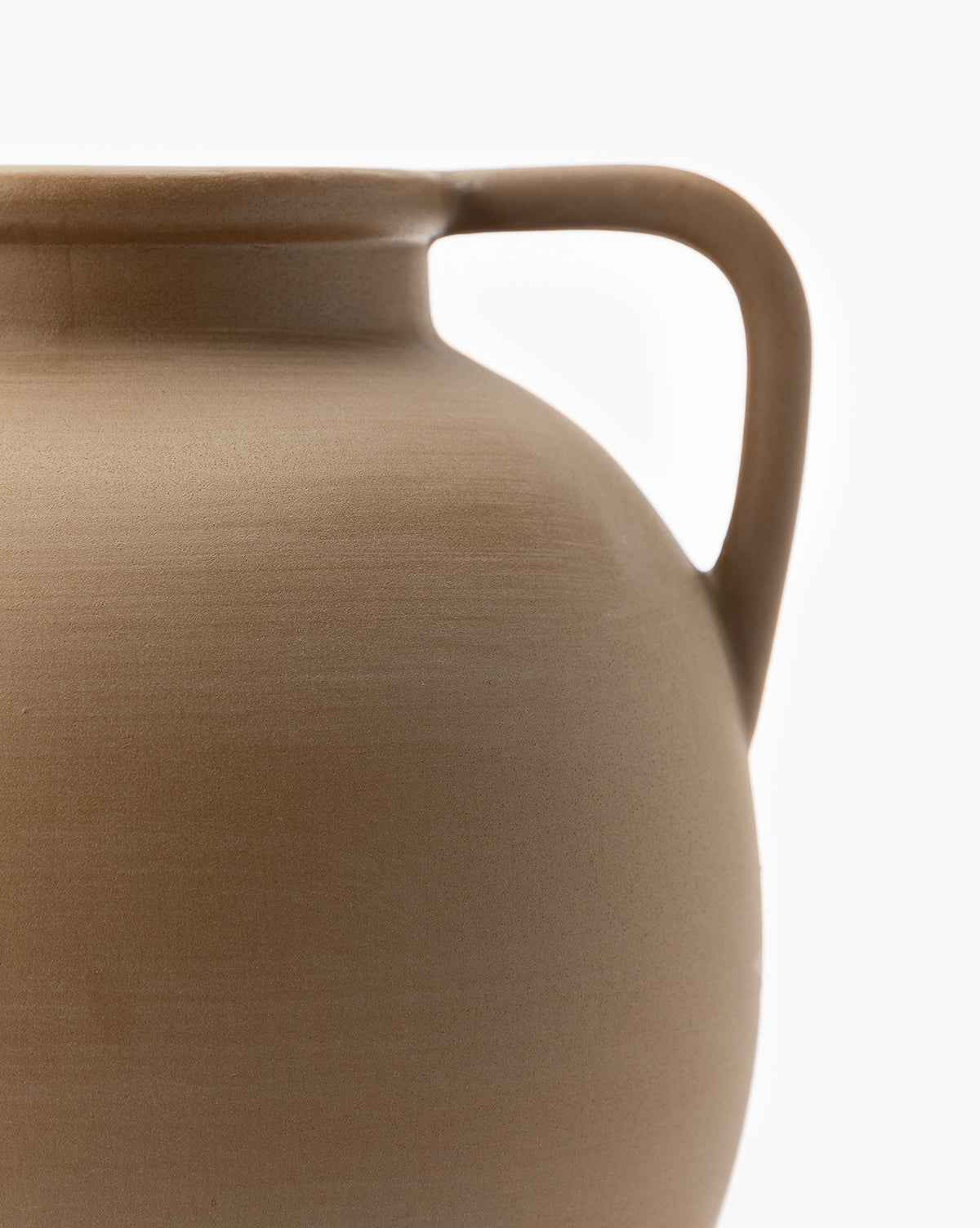 Bello Rounded Dual Handled Vase  Soft Brown Finish