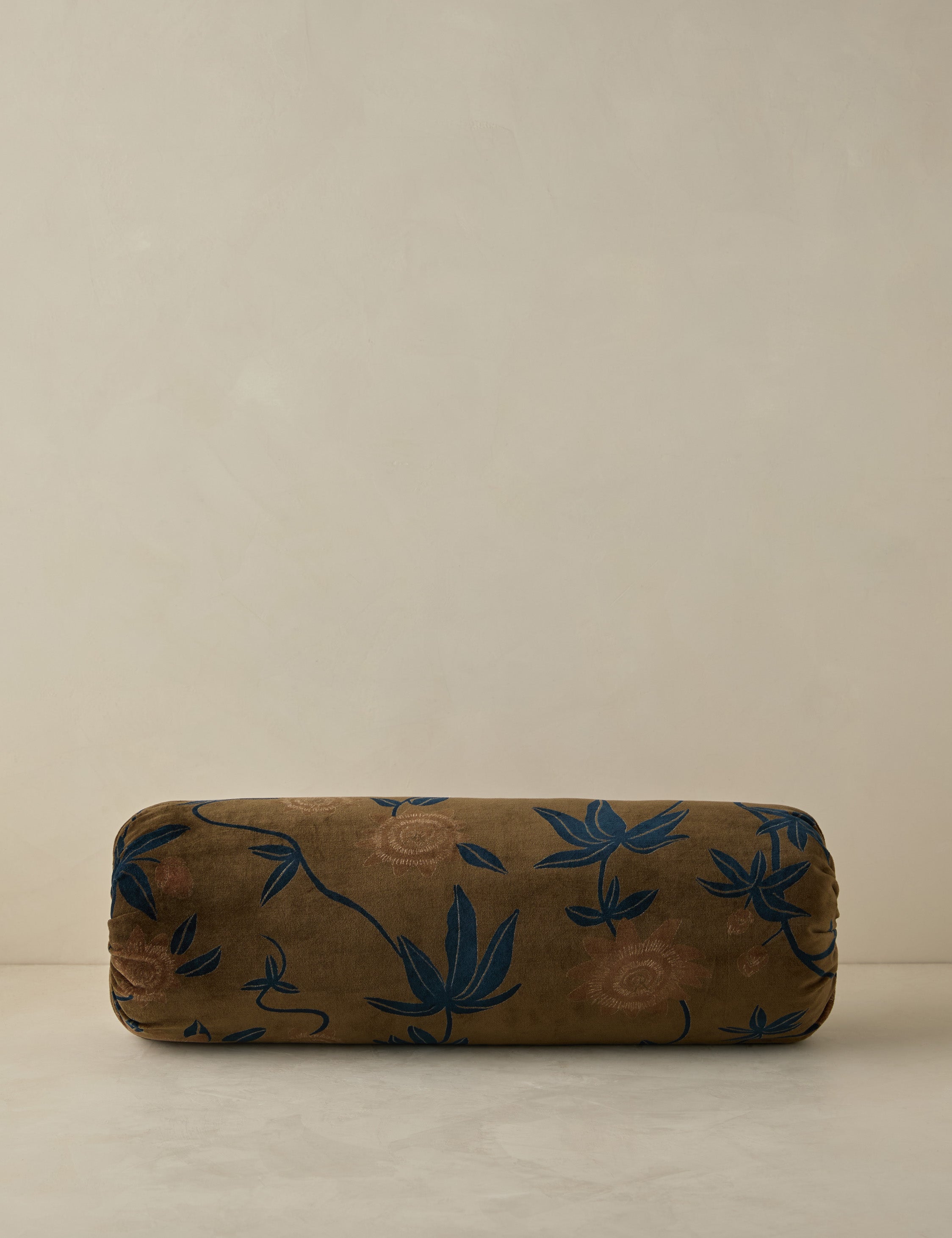 Riva Velvet Pillow | Floral Print, Rich Palette