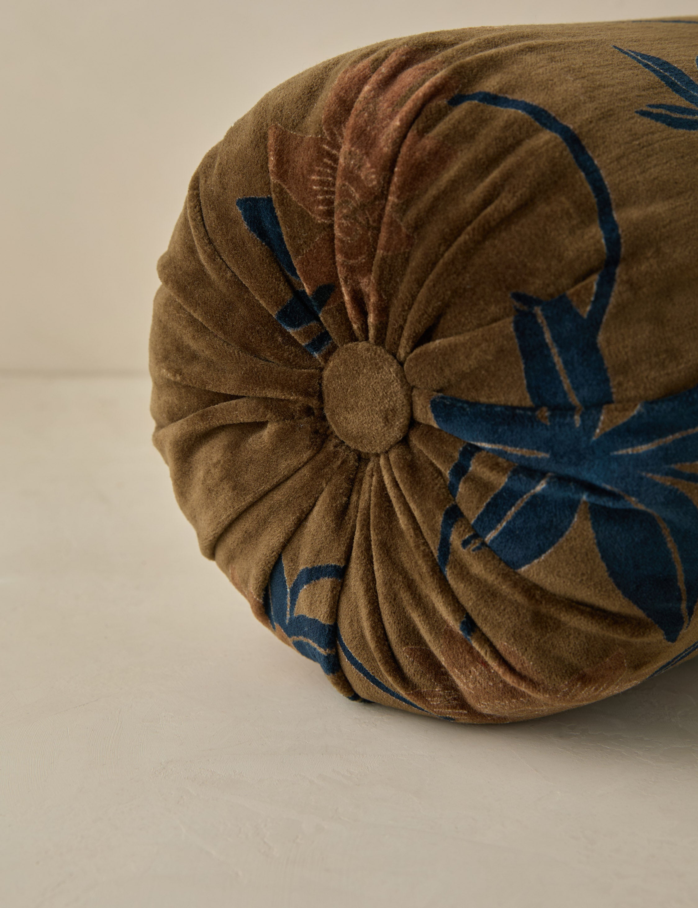 Riviera Velvet Pillow | Floral Print, Rich Palette