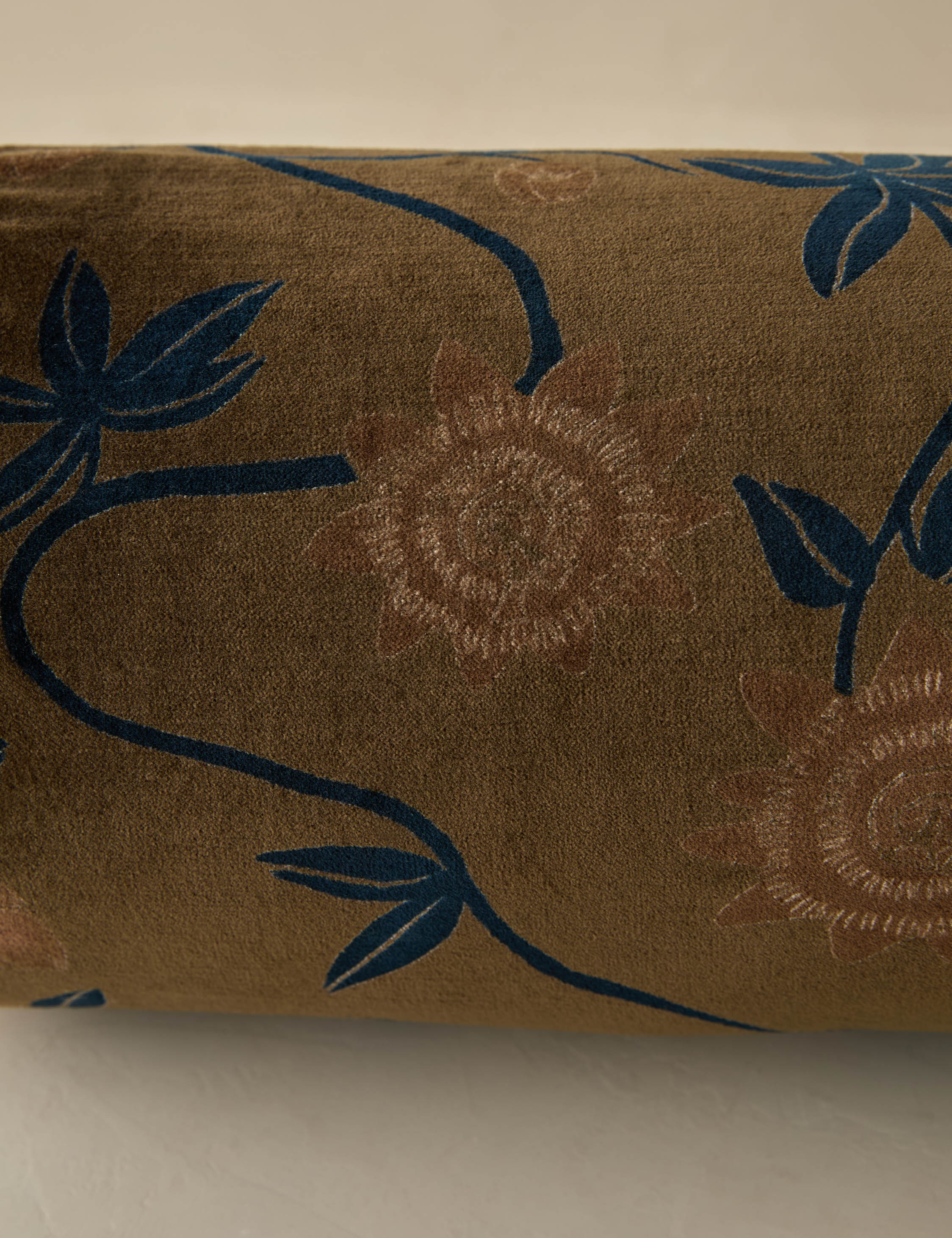 Riviera Velvet Pillow | Floral Print, Rich Palette