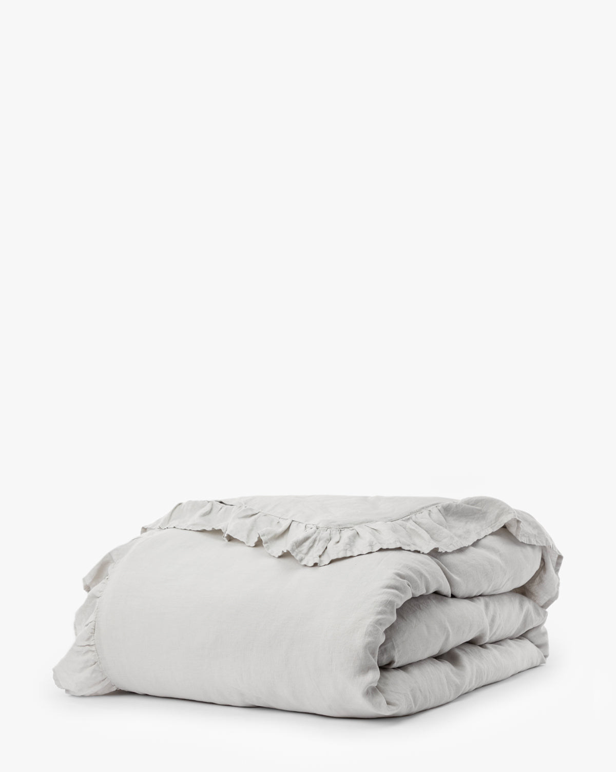 Bela Ruffle Linen Duvet Cover  100% Soft Linen, Romantic Design