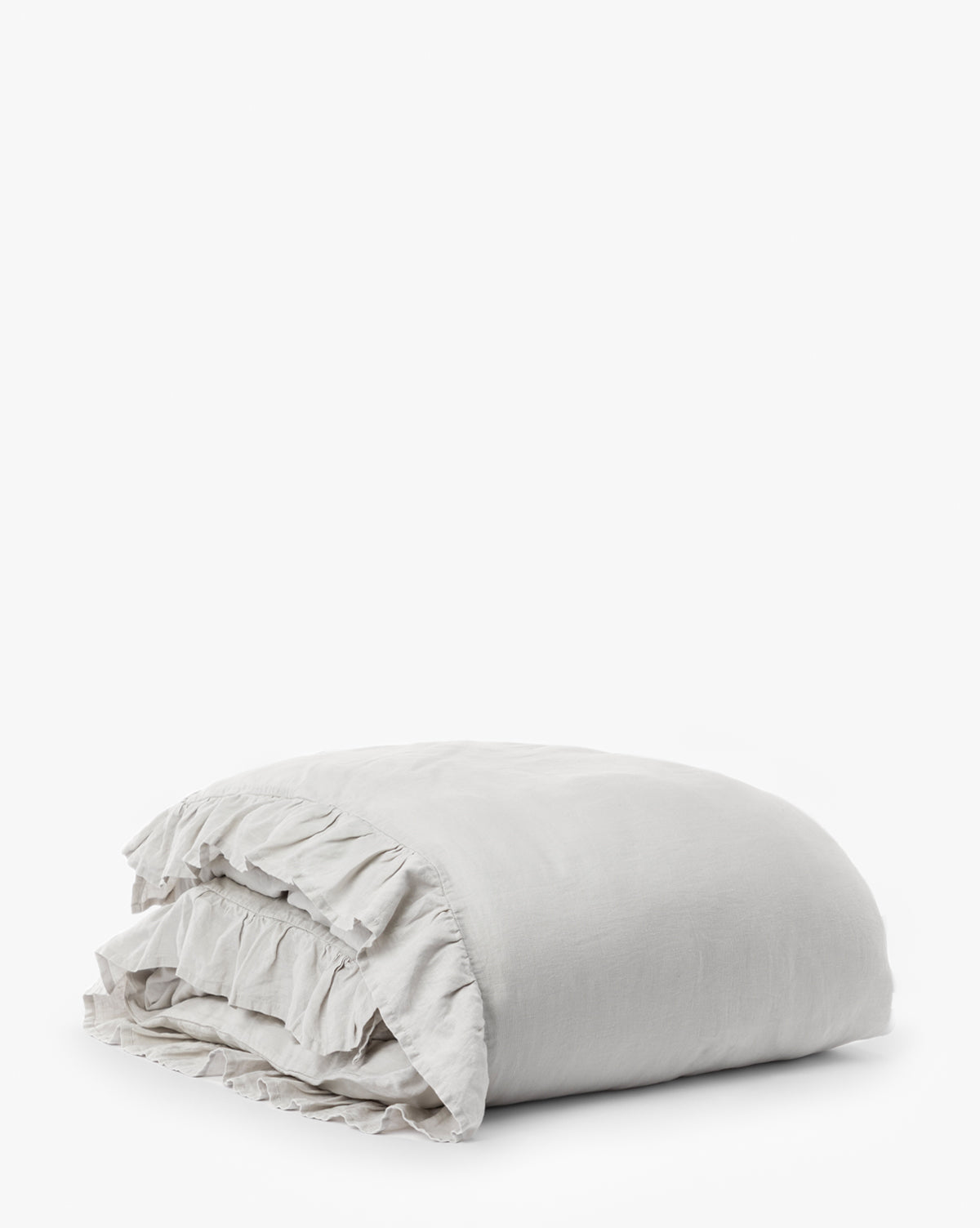 Bela Ruffle Linen Duvet Cover  100% Soft Linen, Romantic Design