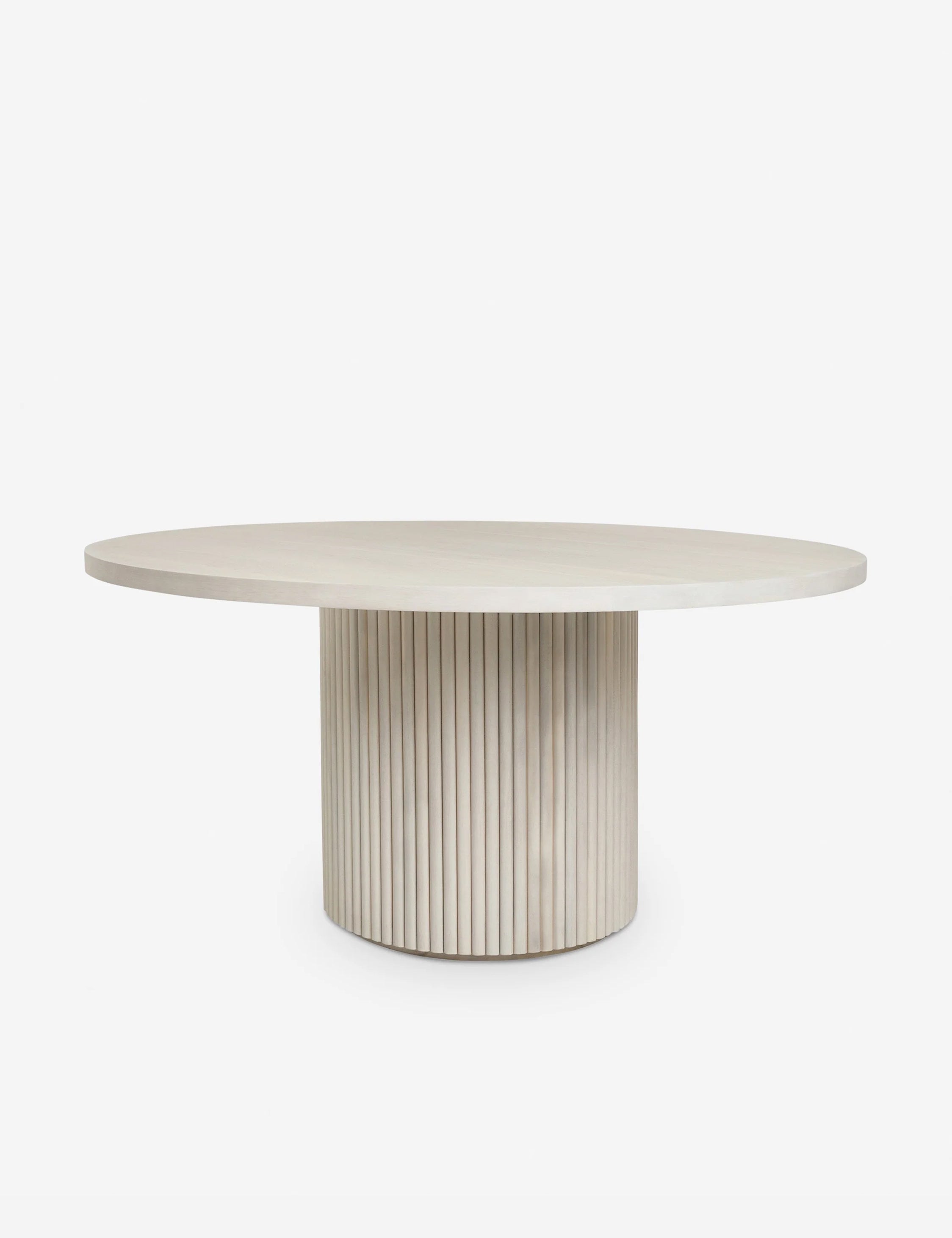 Riviera Round Dining Table | Fluted Base, Solid Wood
