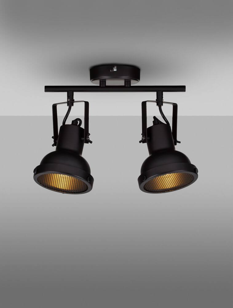 Rivo Ceiling Light | Adjustable GU10 2-Bulb Matte Black