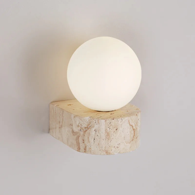 Bene Wall Lamp | Authentic Travertine, Soft Ambient Glow